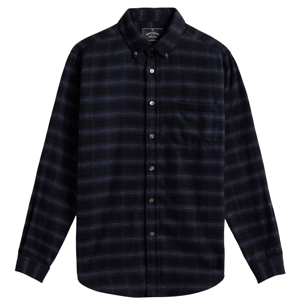 Portuguese Flannel Cachal Checked Shirt - Navy