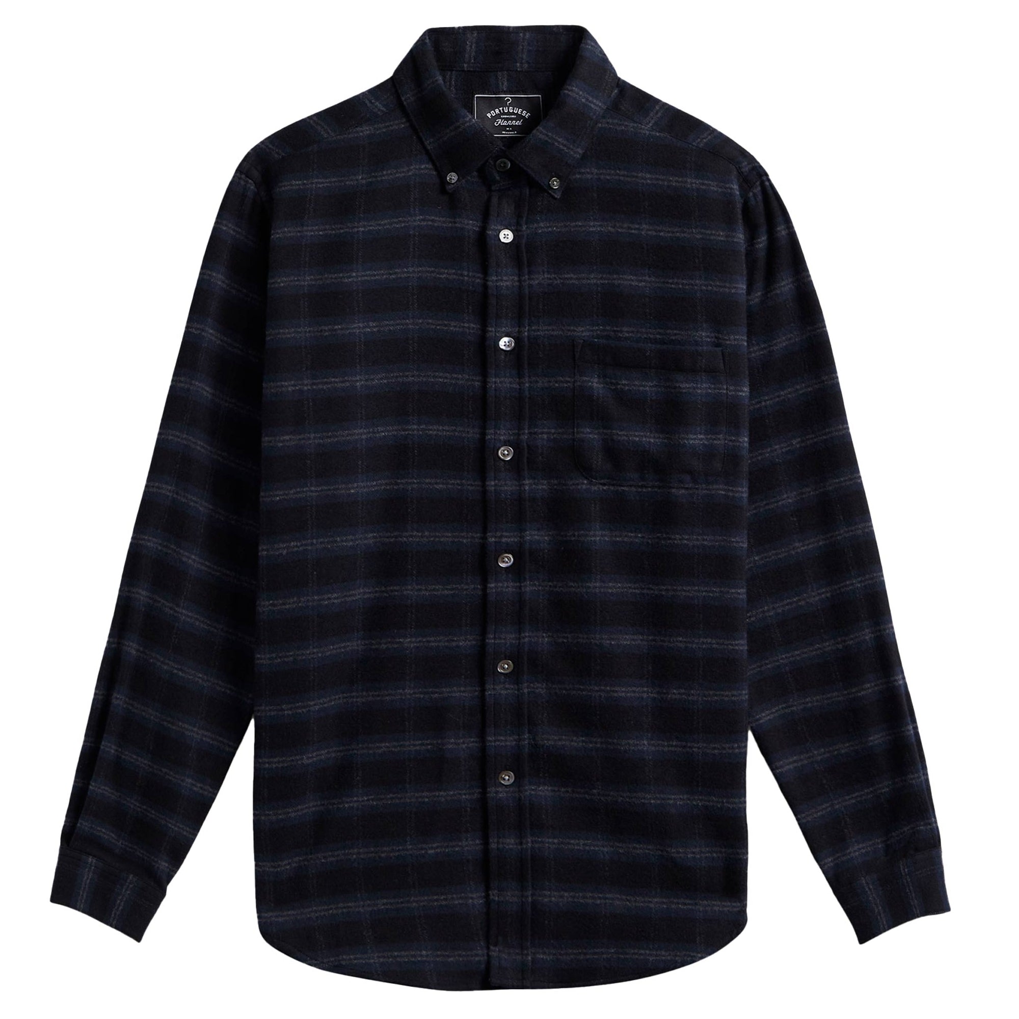 Portuguese Flannel Cachal Checked Shirt - Navy