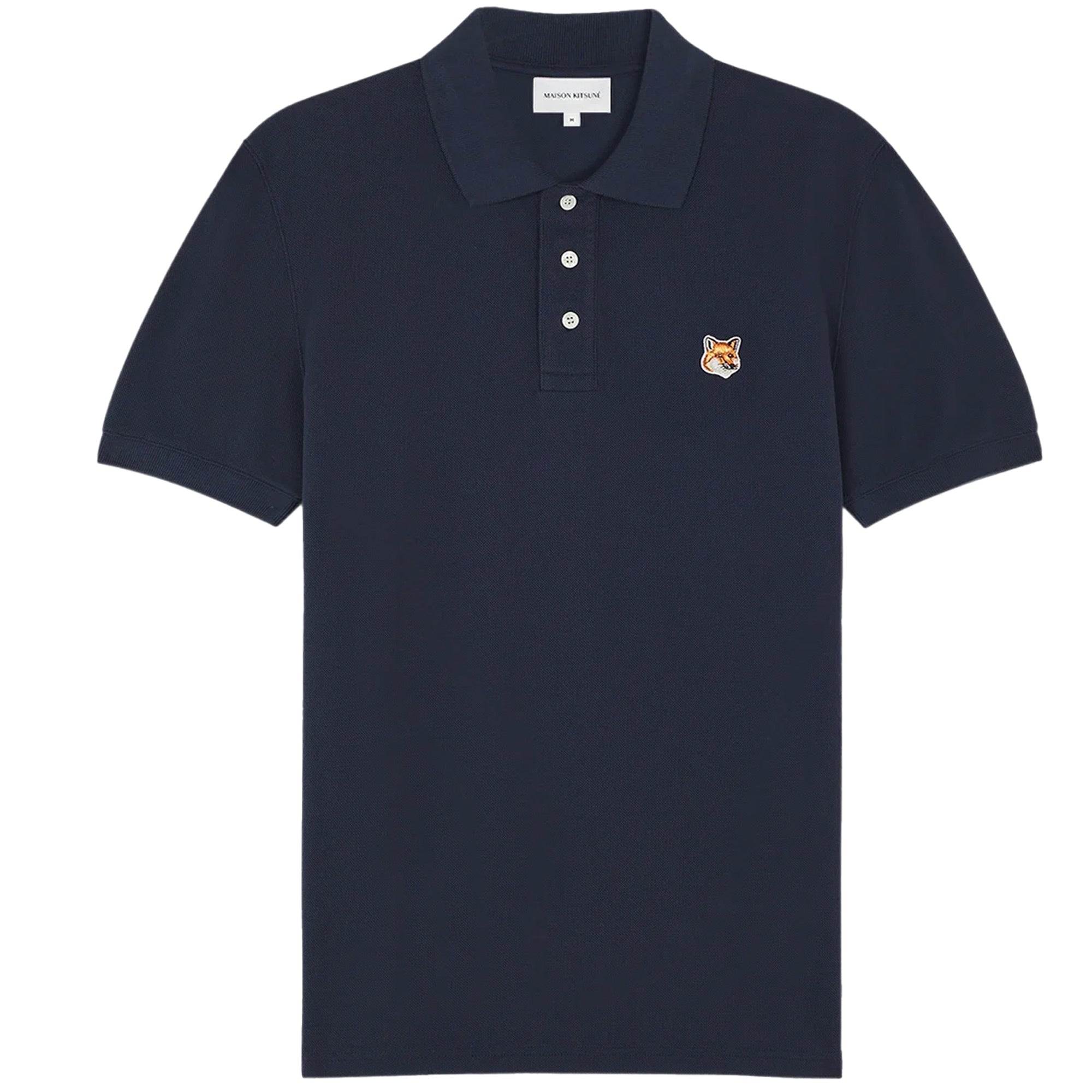 Maison Kitsune Fox Head Logo Polo Shirt - Ink Blue