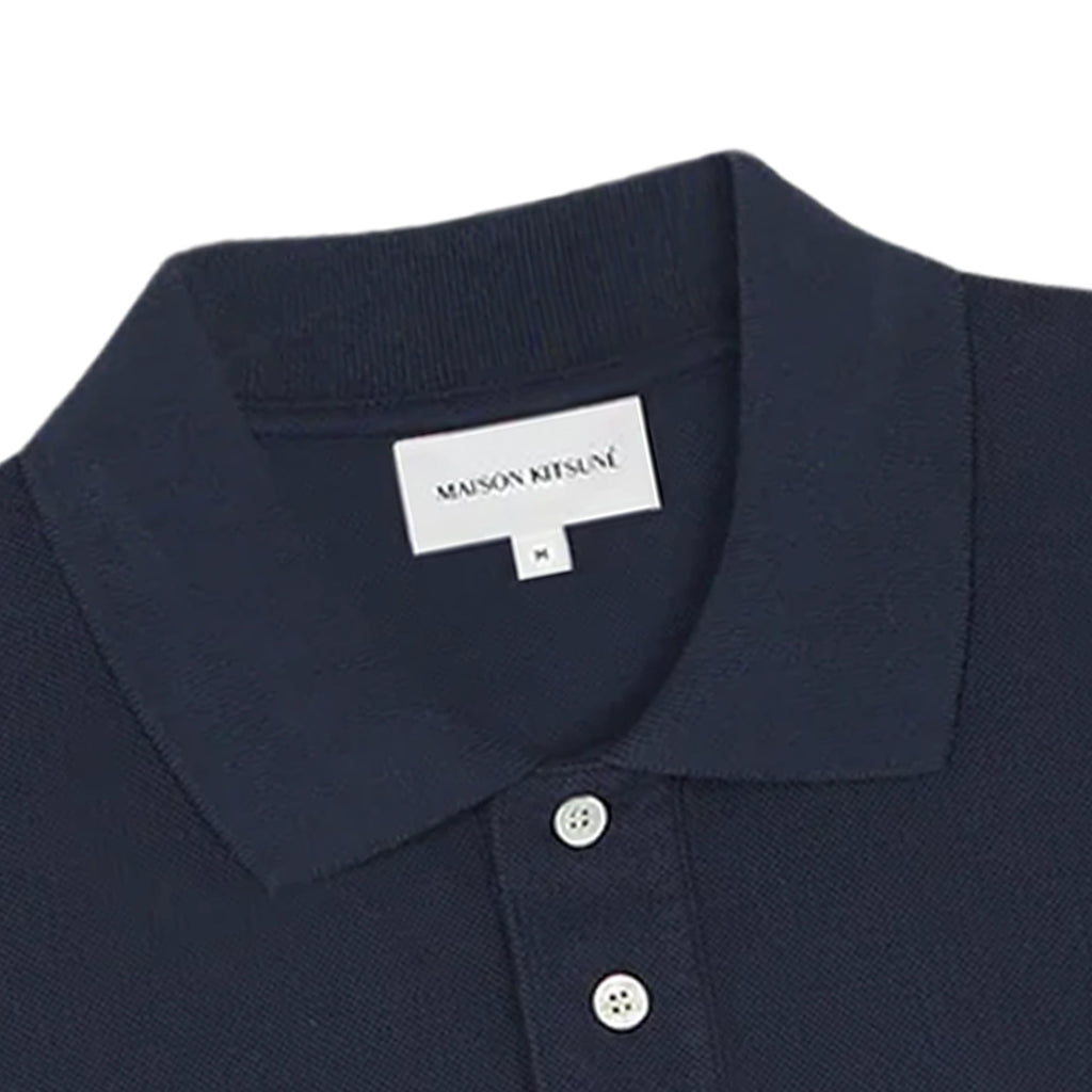 Maison Kitsune Fox Head Logo Polo Shirt - Ink Blue