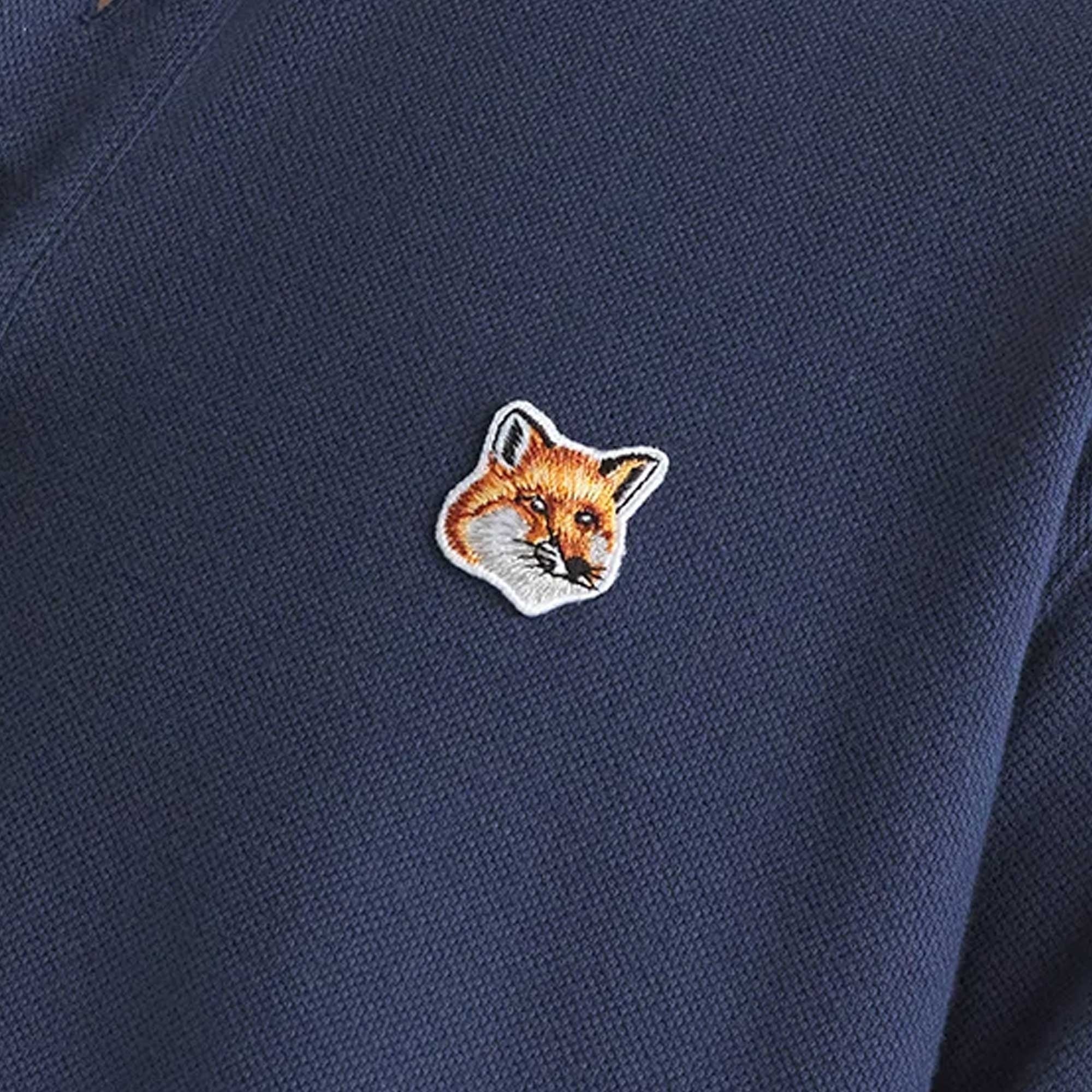 Maison Kitsune Fox Head Logo Polo Shirt - Ink Blue