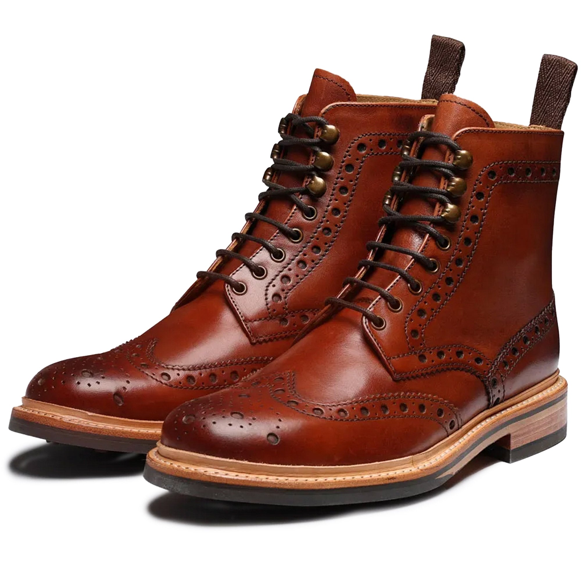 Grenson Fred Handpainted Boots - Tan