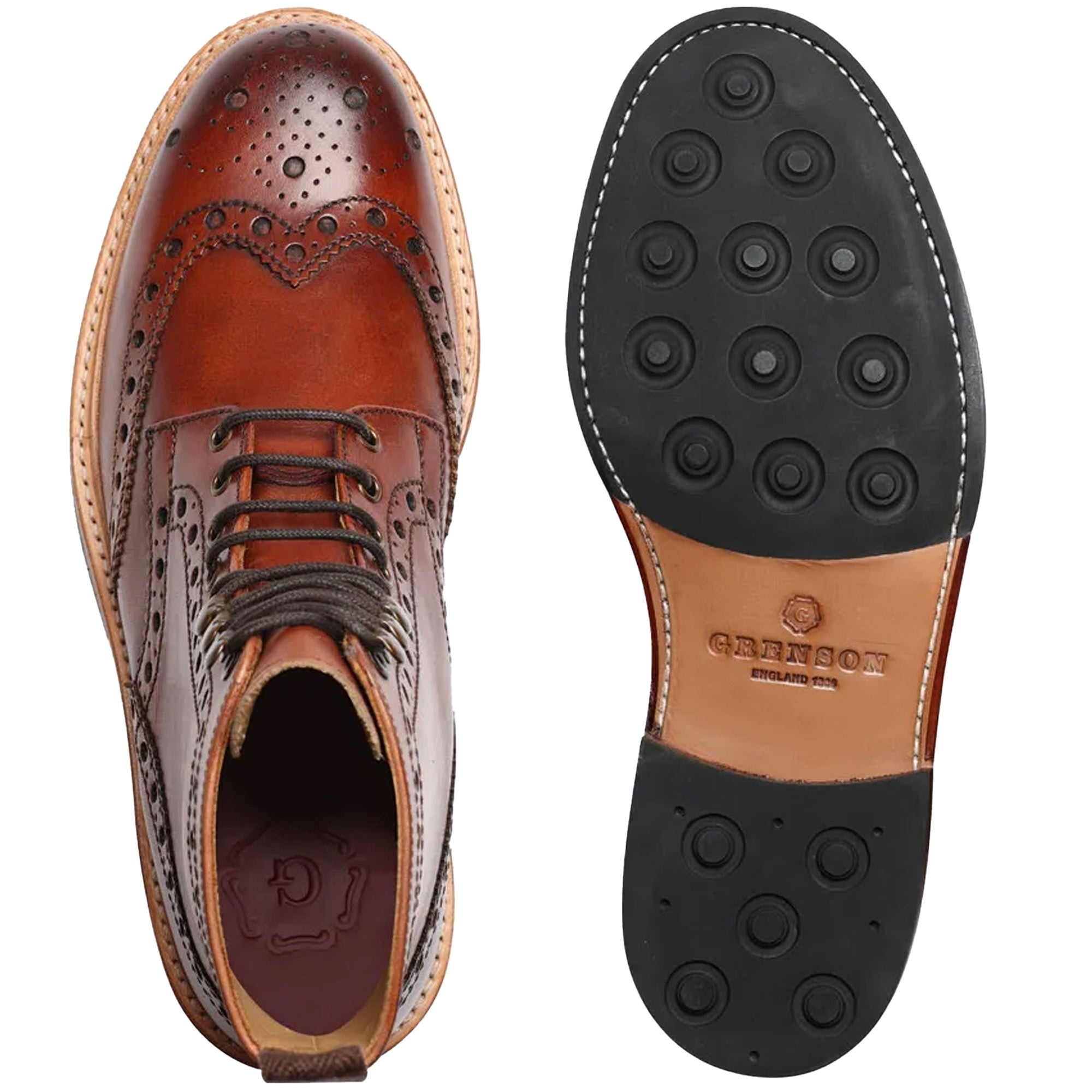 Grenson Fred Handpainted Boots - Tan