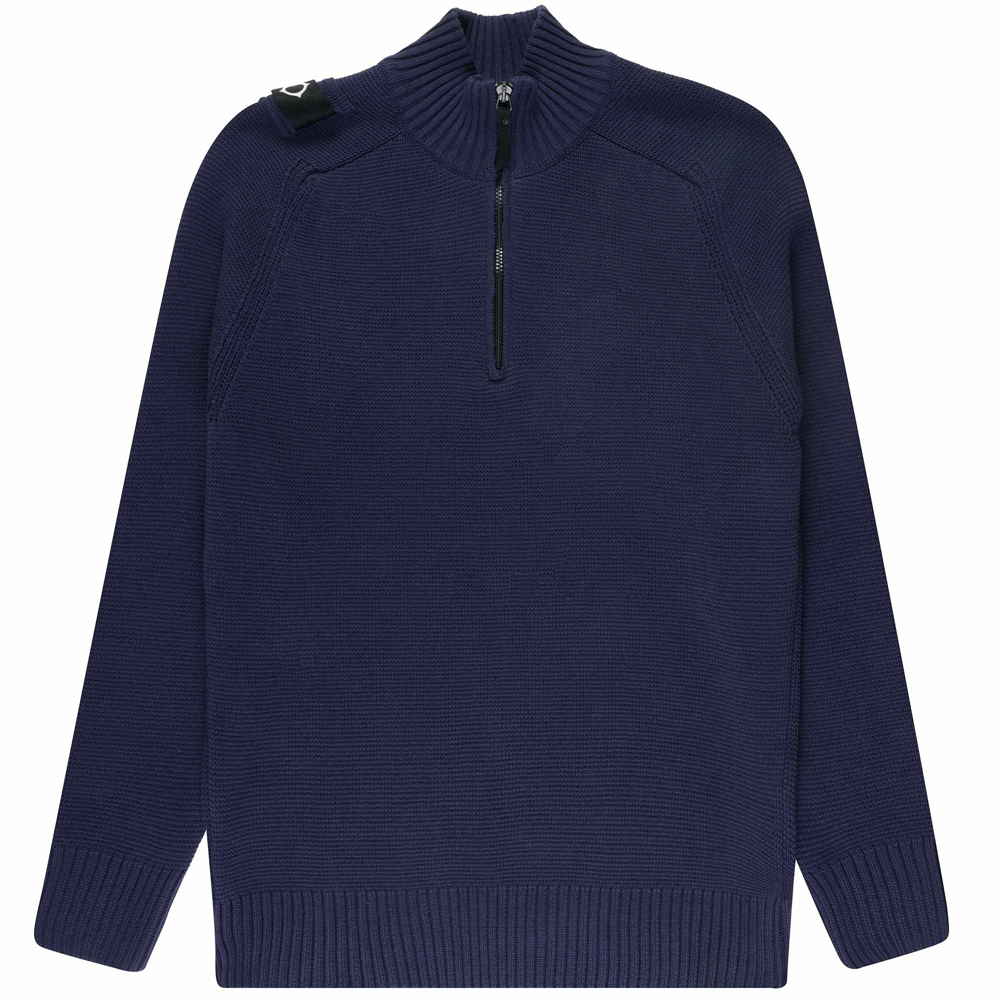 Ma Strum Milano Quarter Zip Knit - Ink Navy