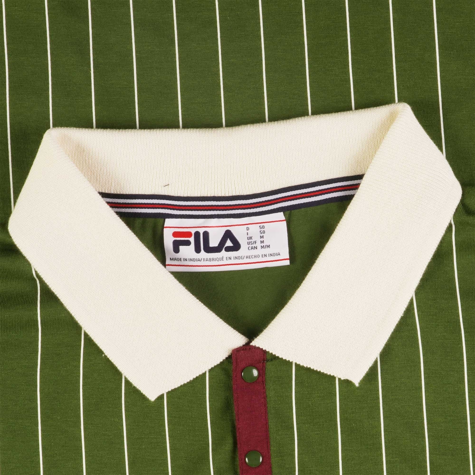 Fila Vintage BB1 Striped Polo Shirt - Chive