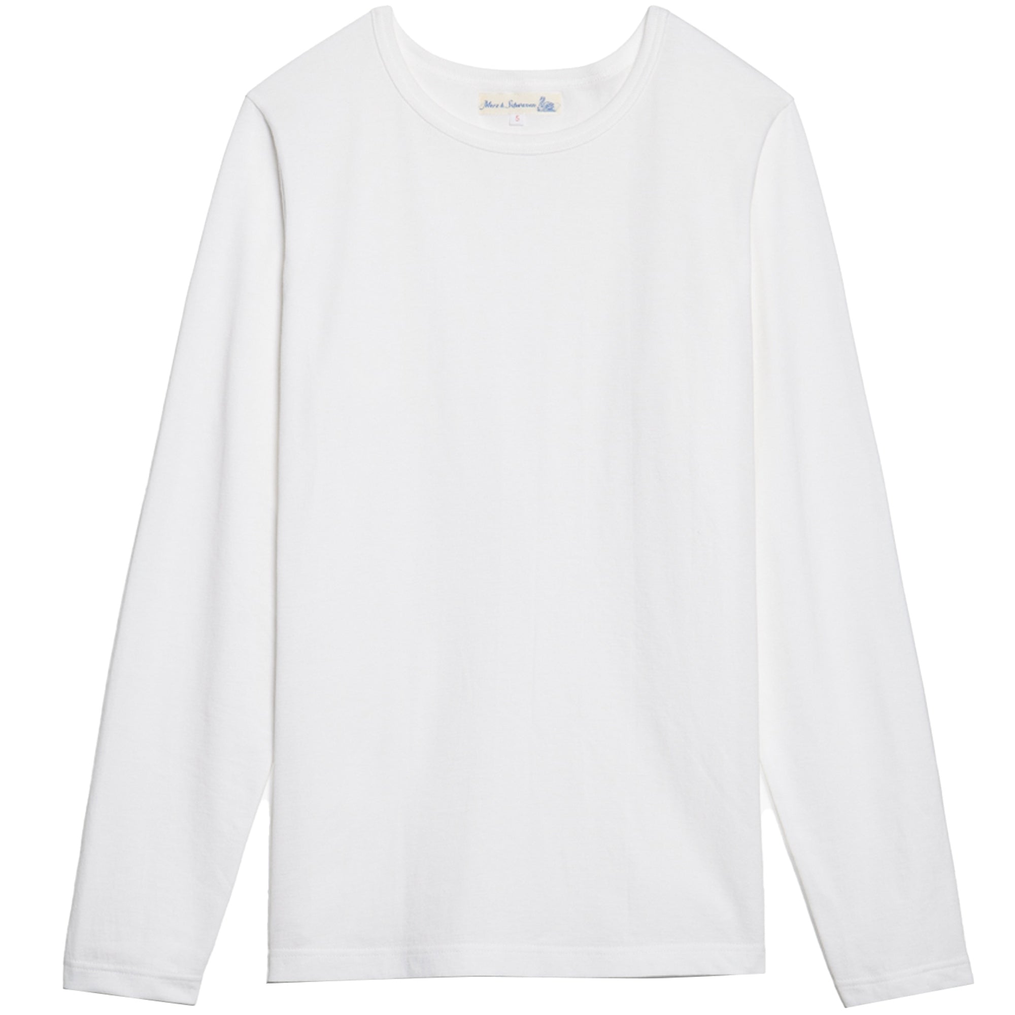 1950s Long Sleeve Loopwheeled T Shirt - White