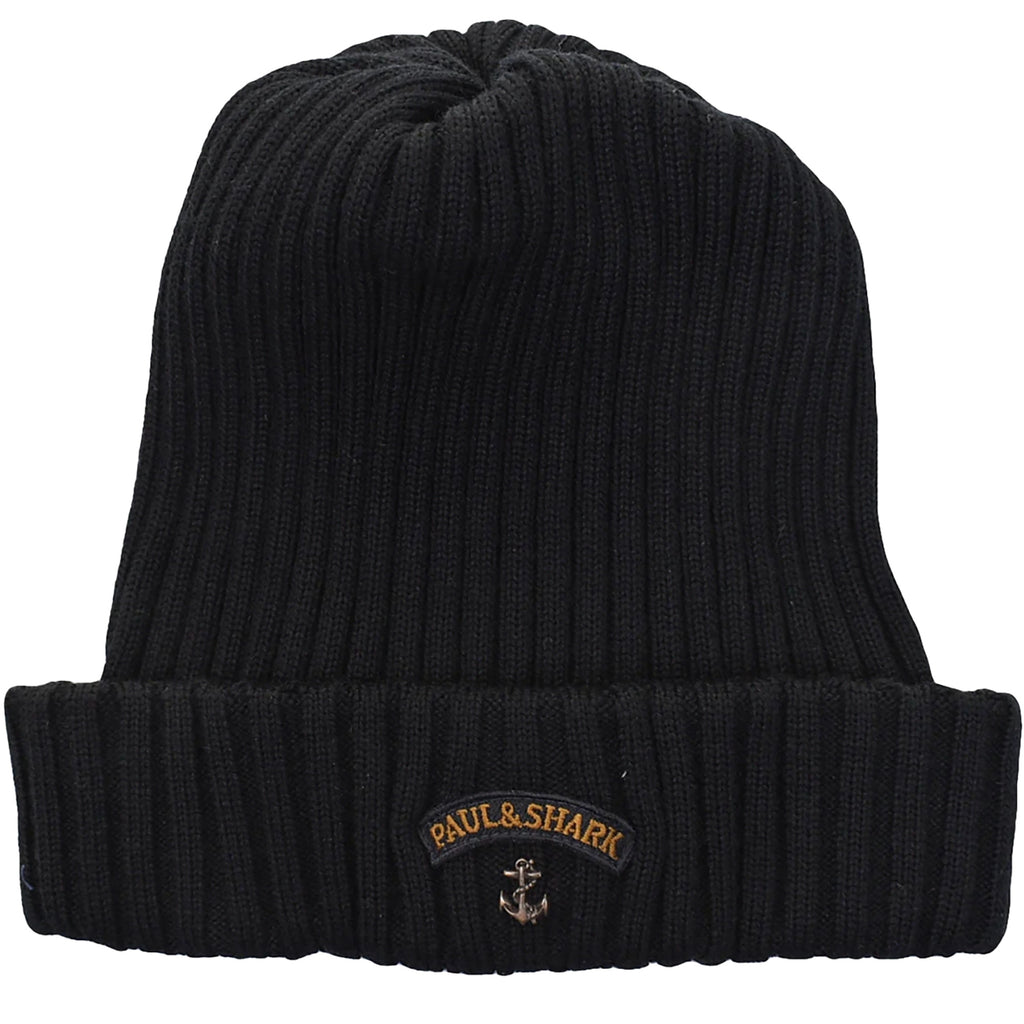 Paul and Shark Beanie Hat - Black