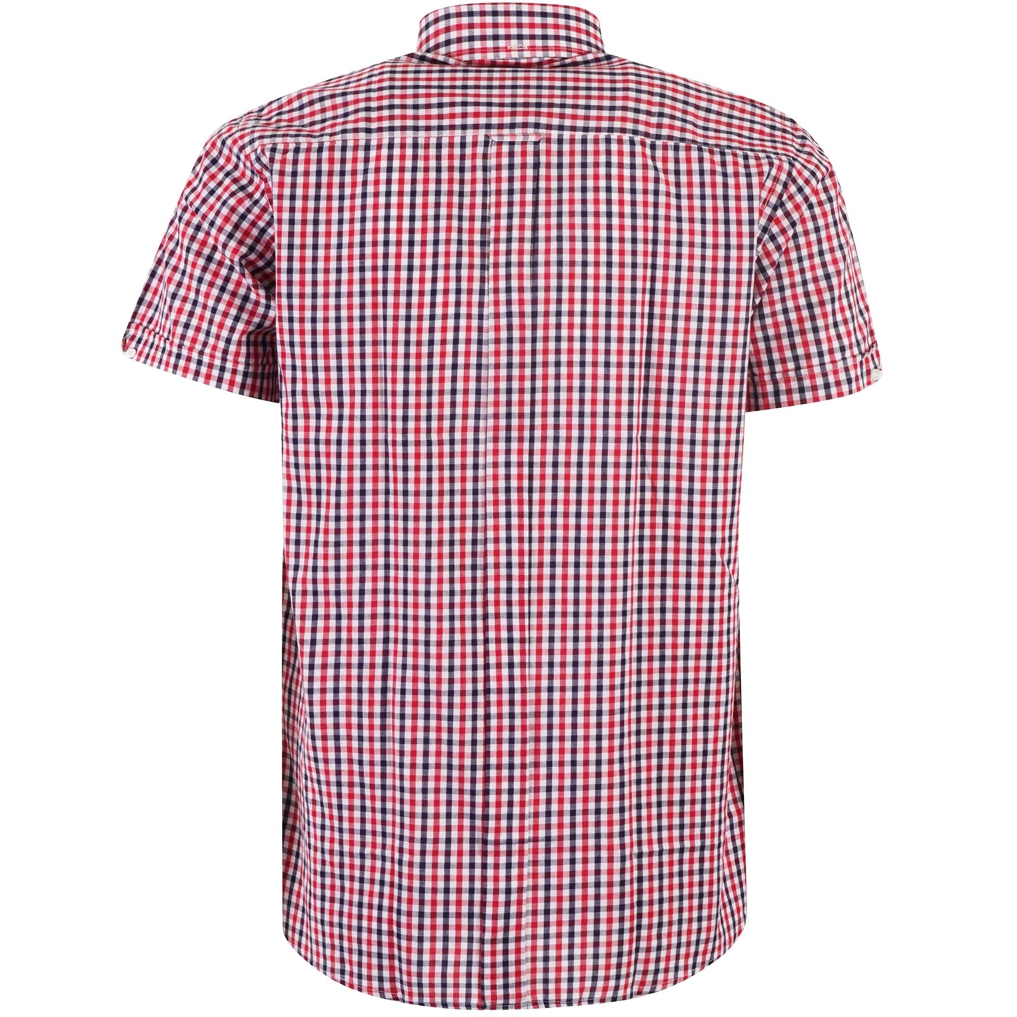 Real Hoxton Gingham Check Short Sleeves Shirt - Red and Black