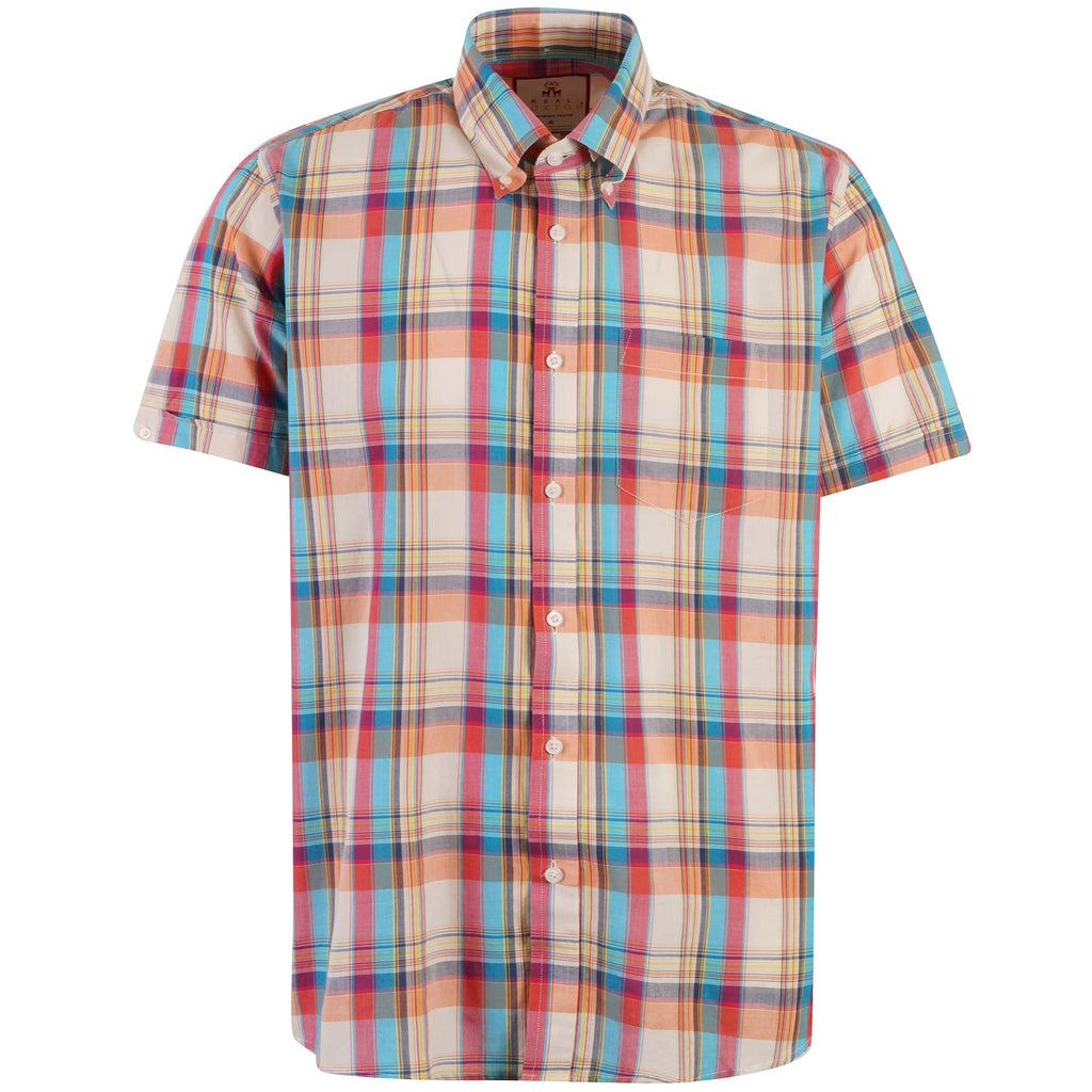 Real Hoxton Check Short Sleeves Shirt - Madras Delight