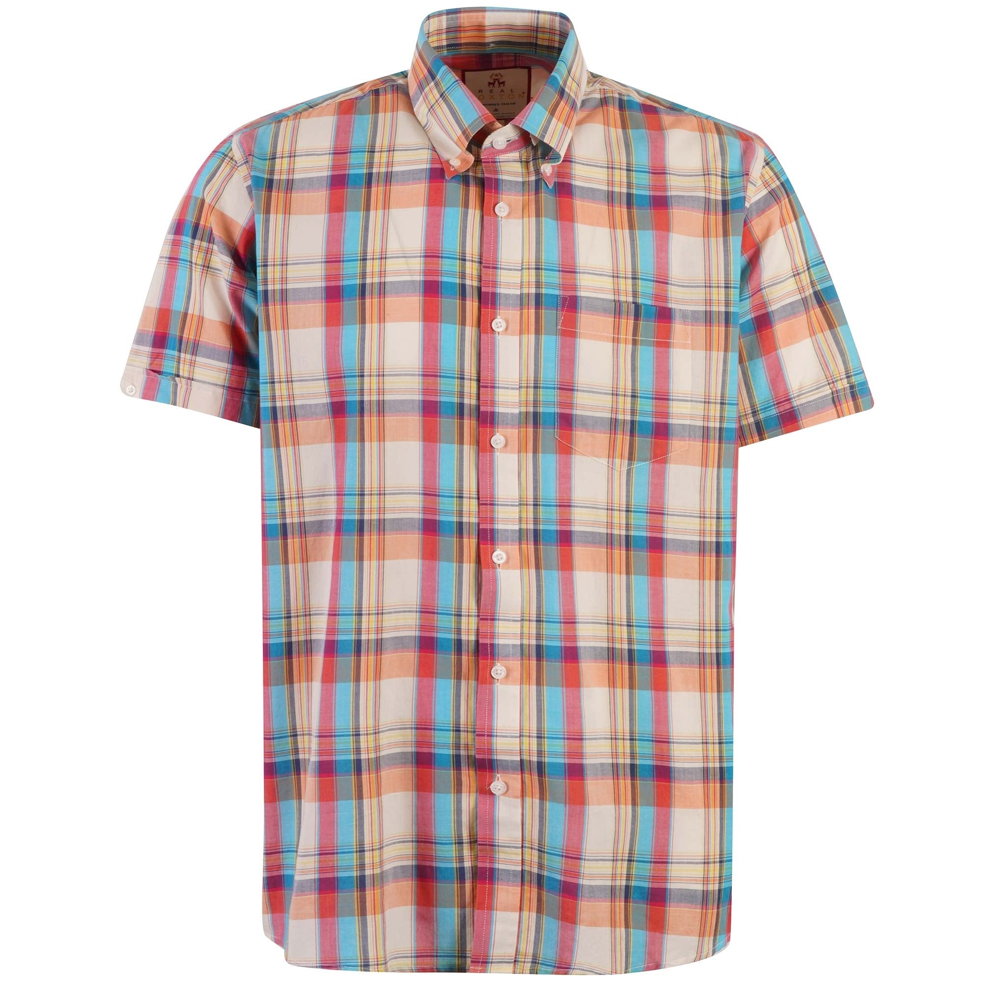 Real Hoxton Check Short Sleeves Shirt - Madras Delight