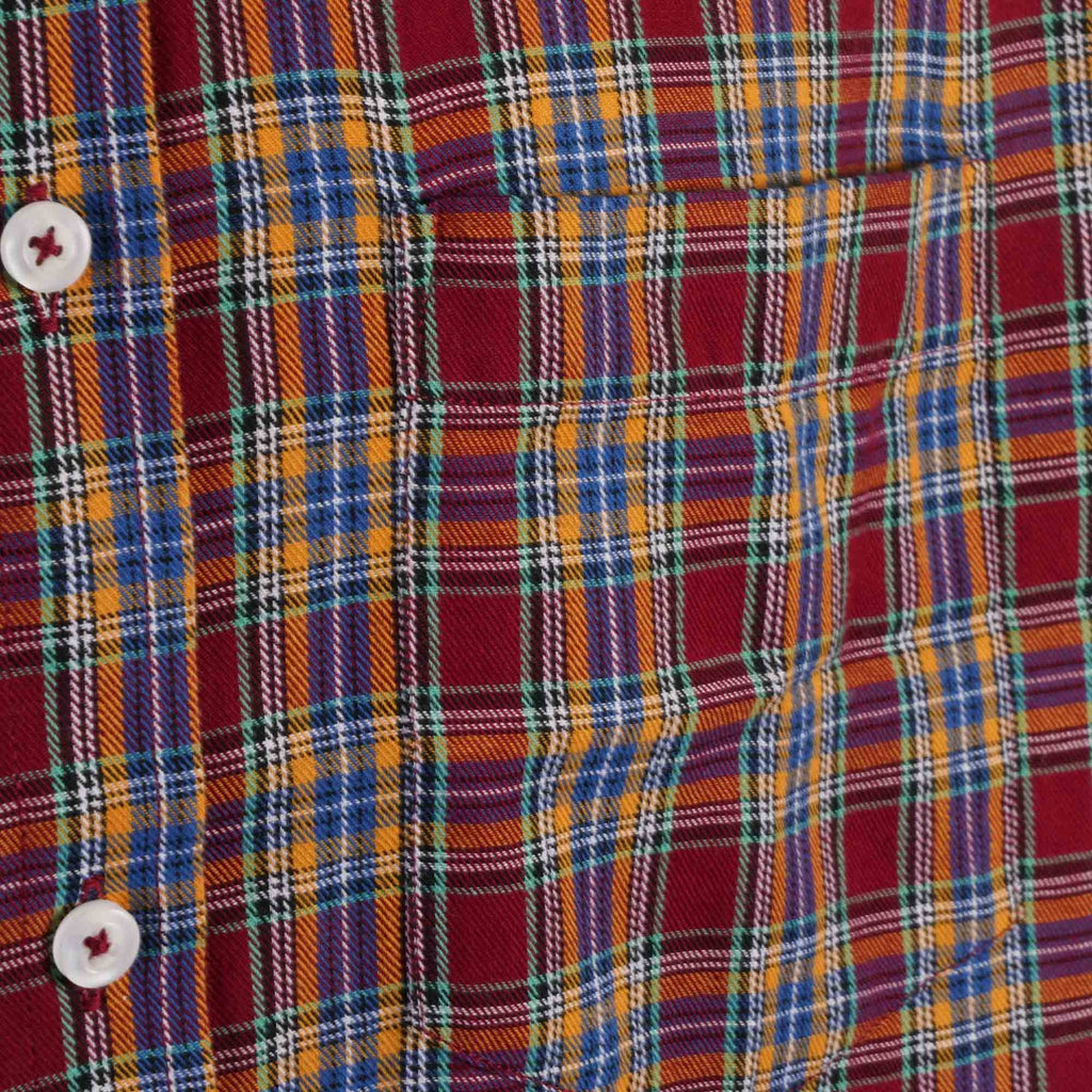 Real Hoxton Check Short Sleeves Shirt - Garnet Maroon