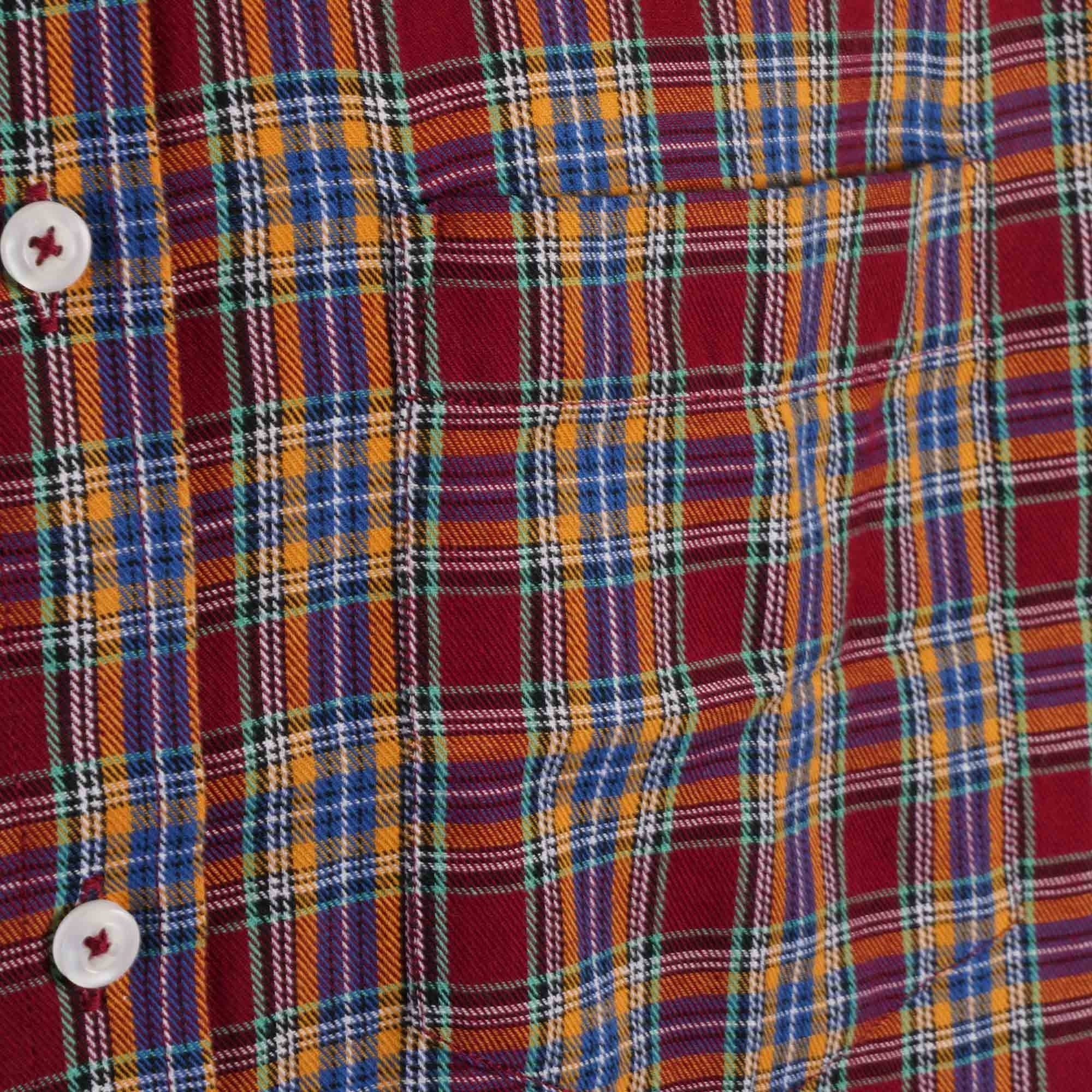 Real Hoxton Check Short Sleeves Shirt - Garnet Maroon