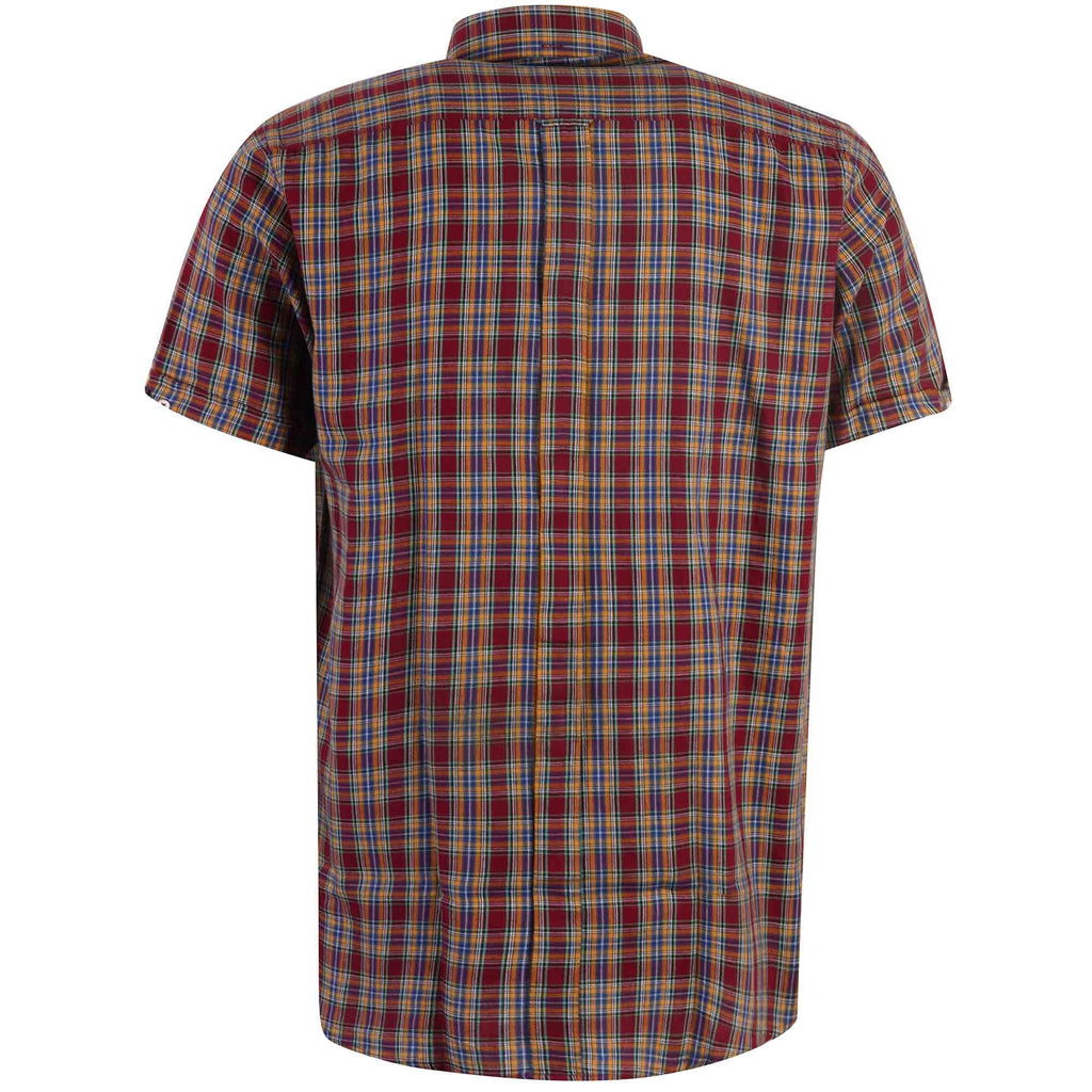 Real Hoxton Check Short Sleeves Shirt - Garnet Maroon