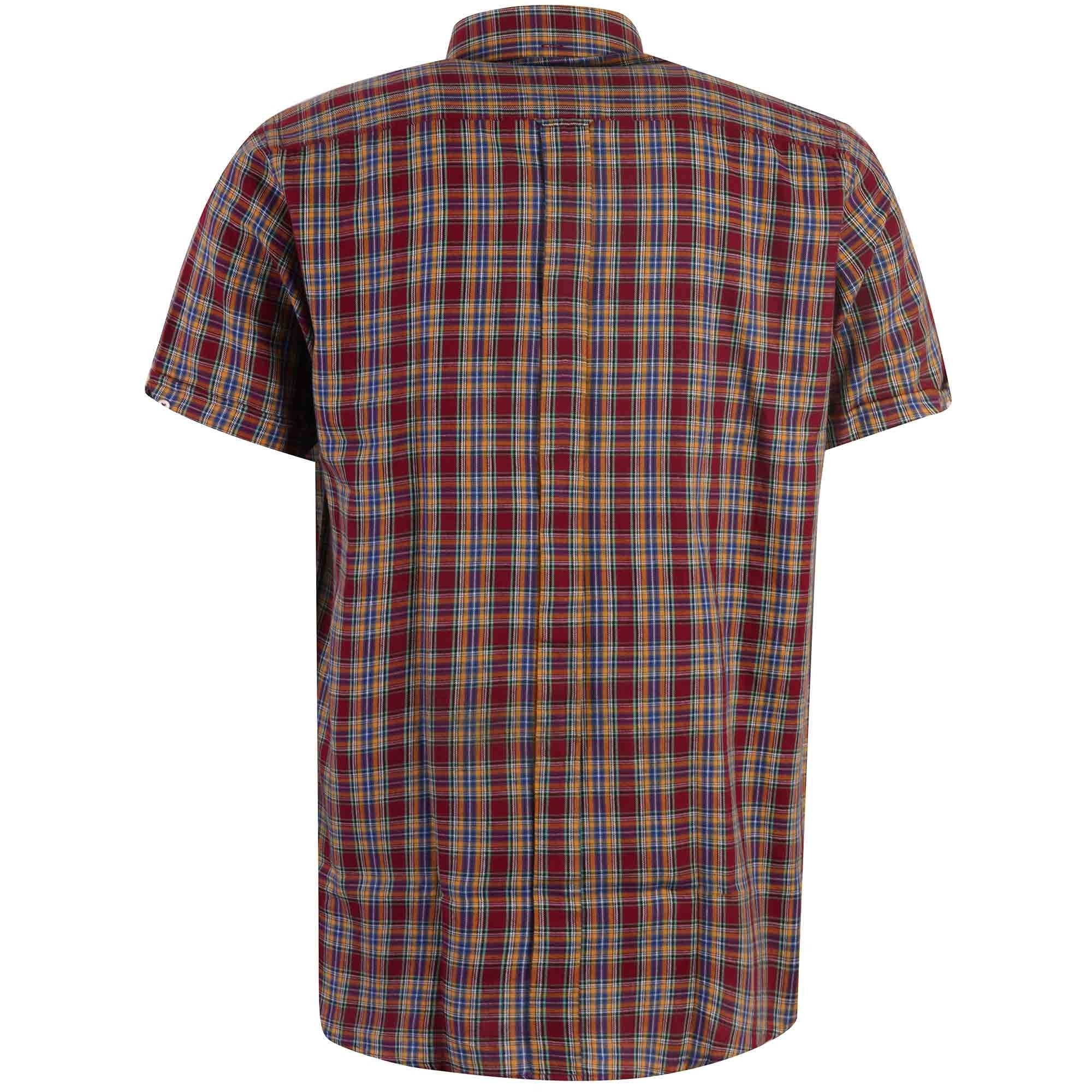 Real Hoxton Check Short Sleeves Shirt - Garnet Maroon