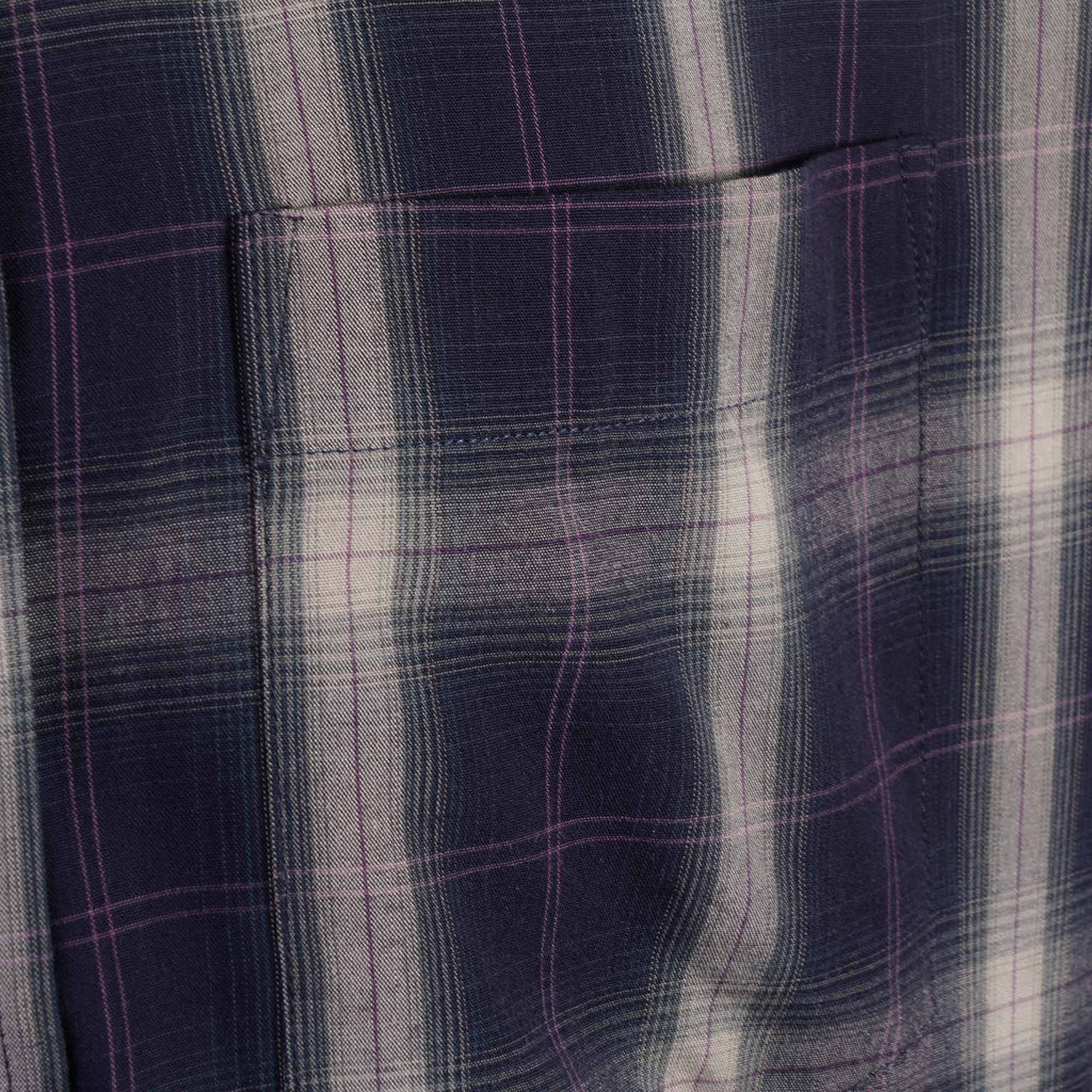 Real Hoxton Check Short Sleeves Shirt - Purple Blue