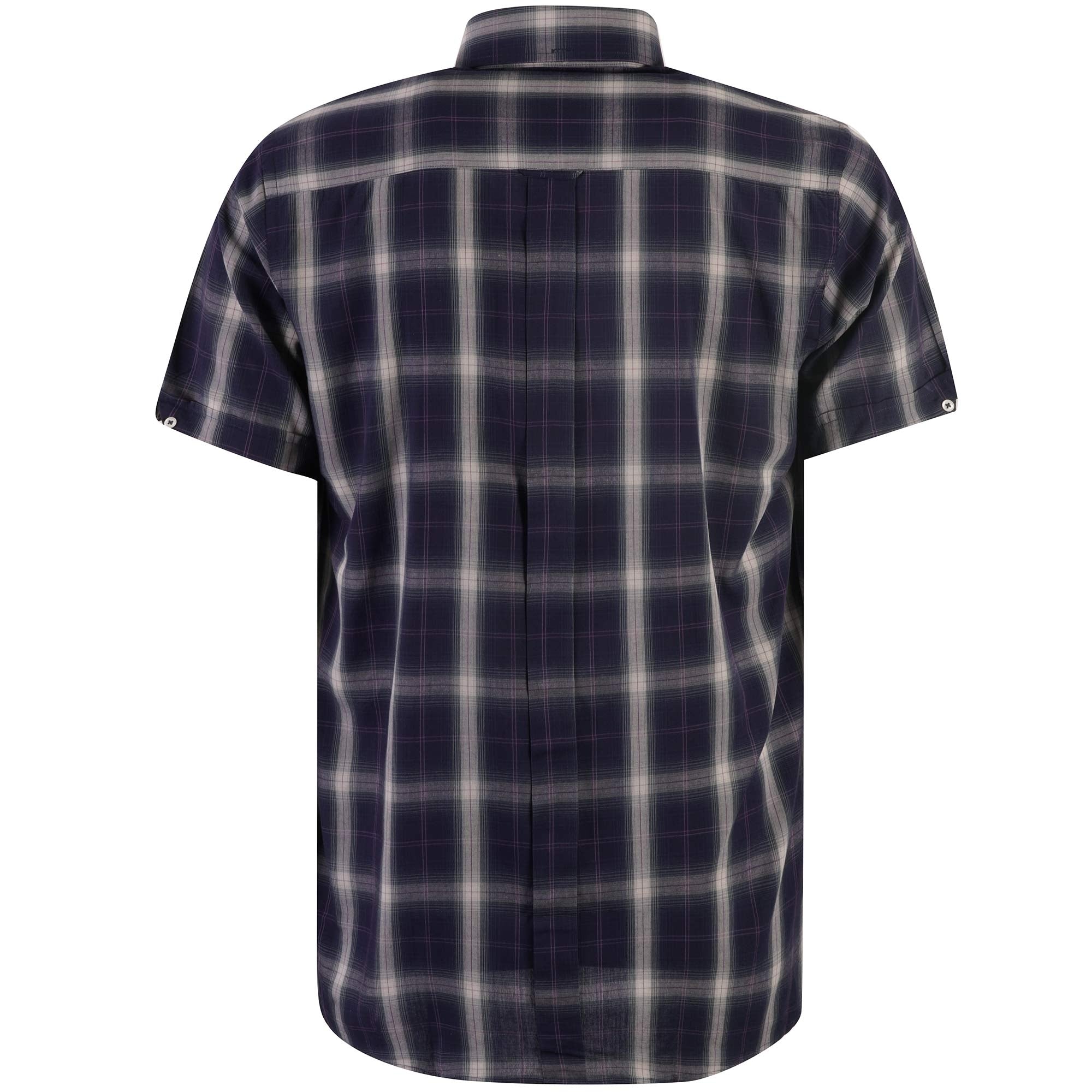 Real Hoxton Check Short Sleeves Shirt - Purple Blue