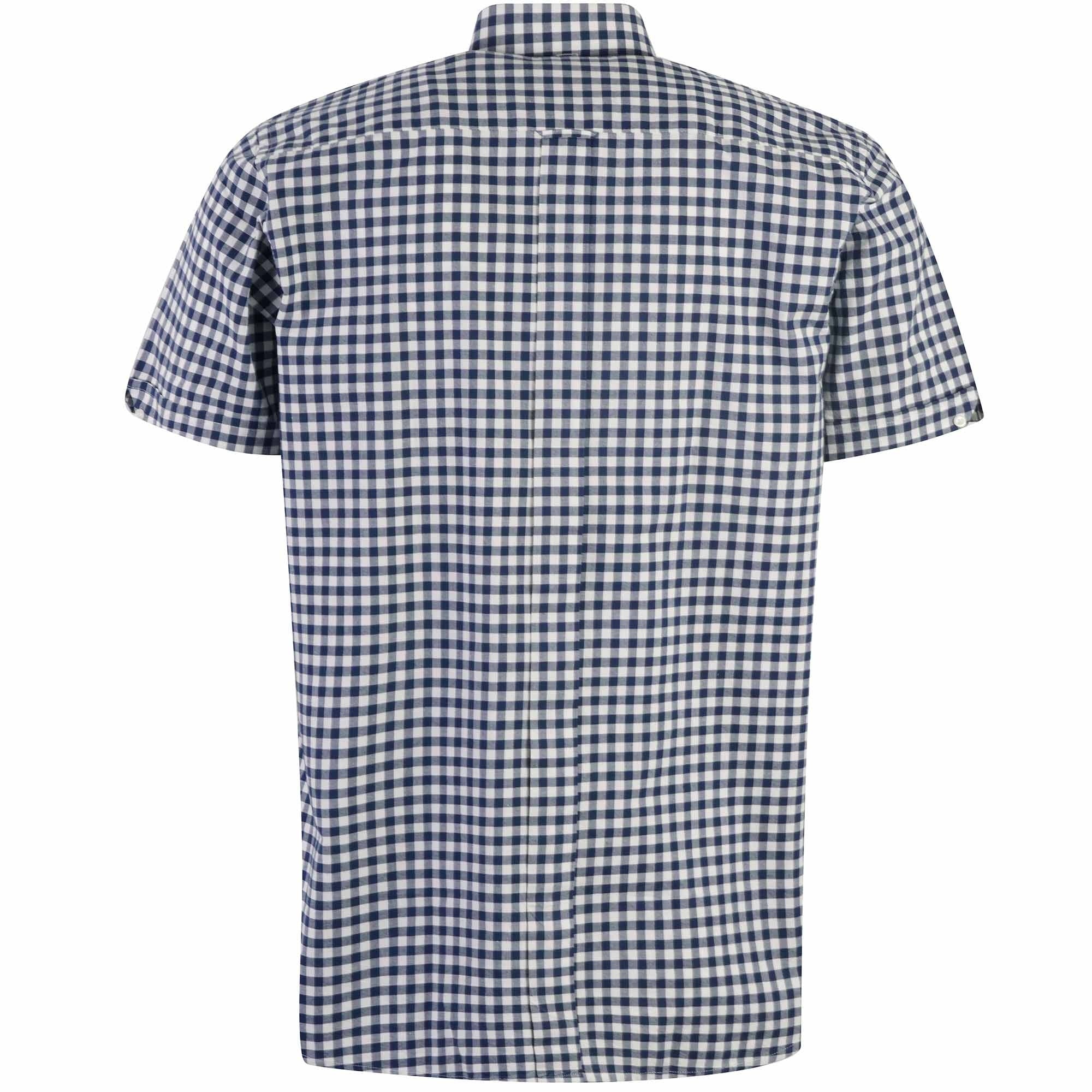 Real Hoxton Gingham Check Short Sleeves Shirt - Navy