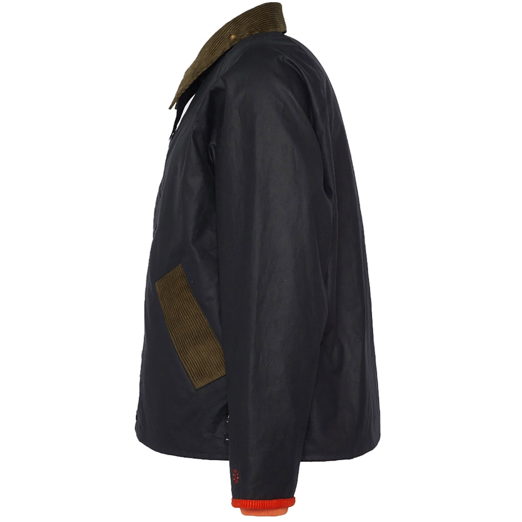 Barbour x Flower Mountain Oversized Transport Waxed Jacket - Navy