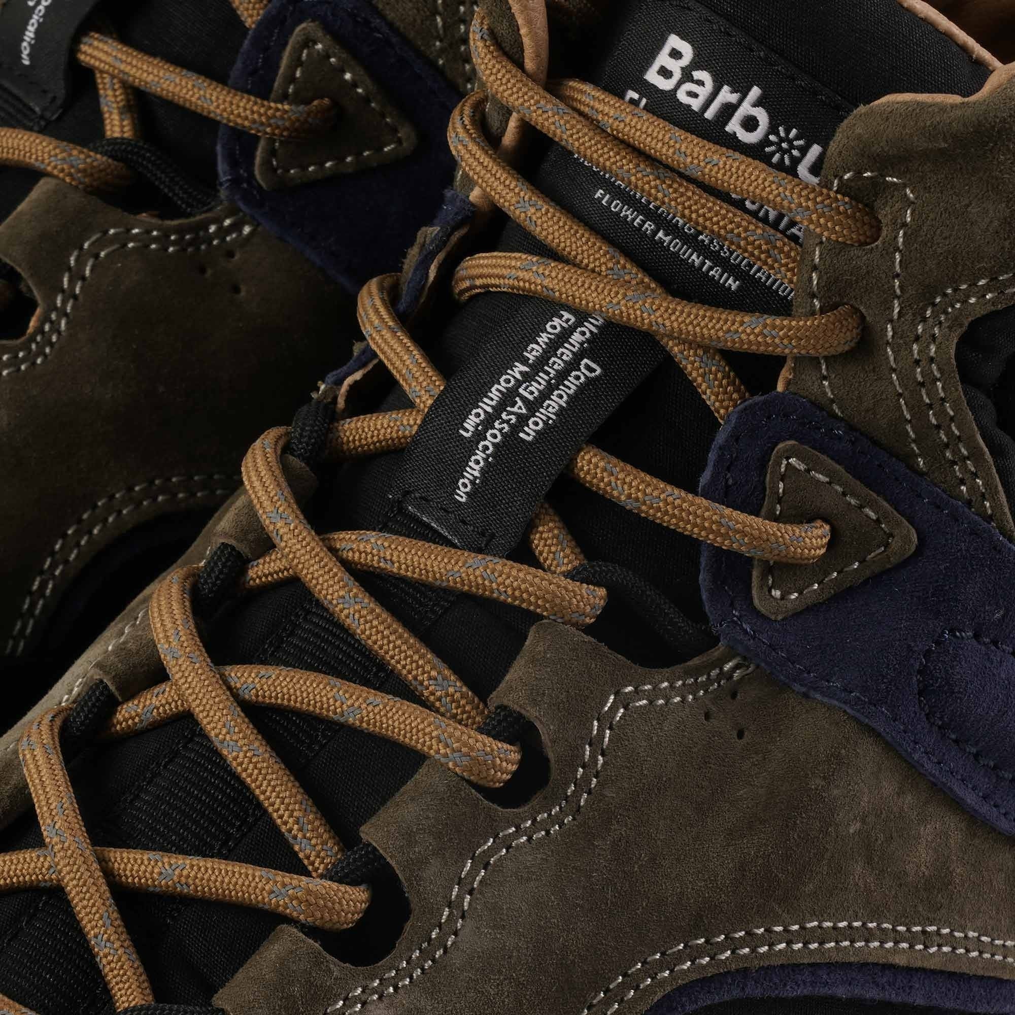 Barbour x Flower Mountain Back Country Hi-Top - Navy and Olive