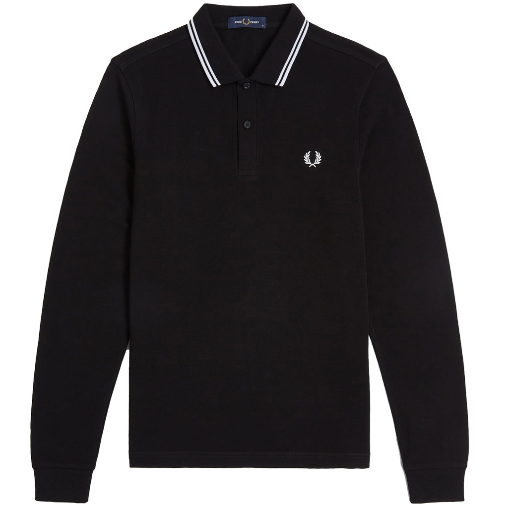 M3636 Long Sleeve Twin Tipped Polo Shirt - Black