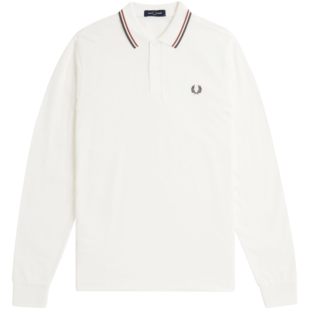 M3636 Long Sleeve Twin Tipped Polo Shirt - Snow White