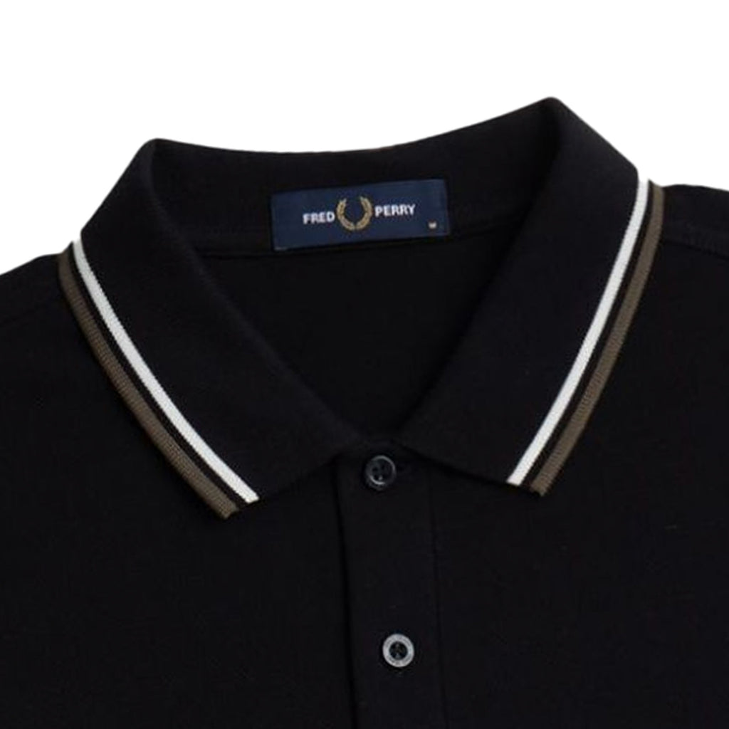 M3636 Long Sleeve Twin Tipped Polo Shirt - Black