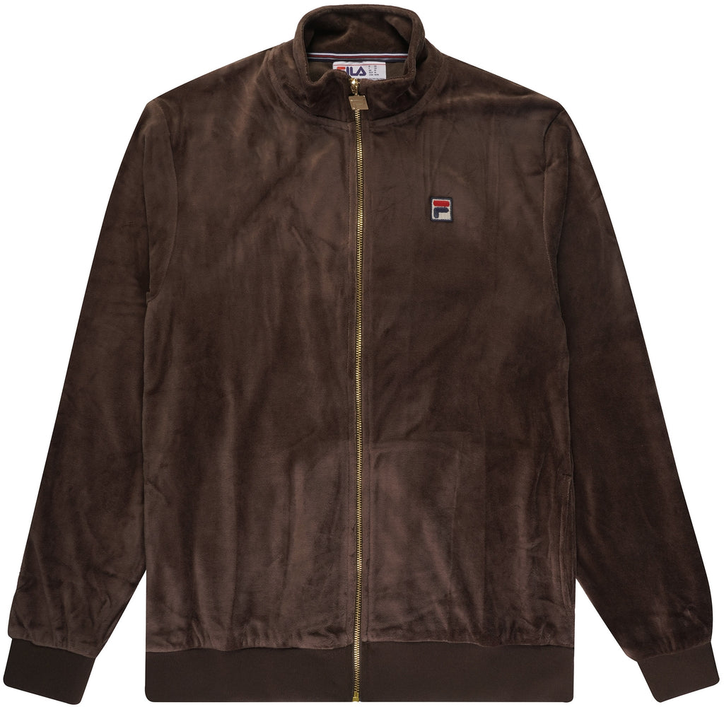 Fila Vintage Marc Velour Track Top - Coffee Bean