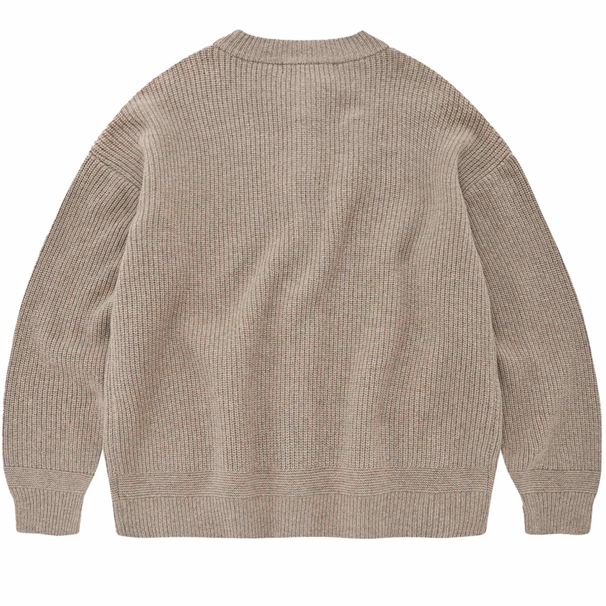 Heavy Wool Round Cardigan - Oatmeal