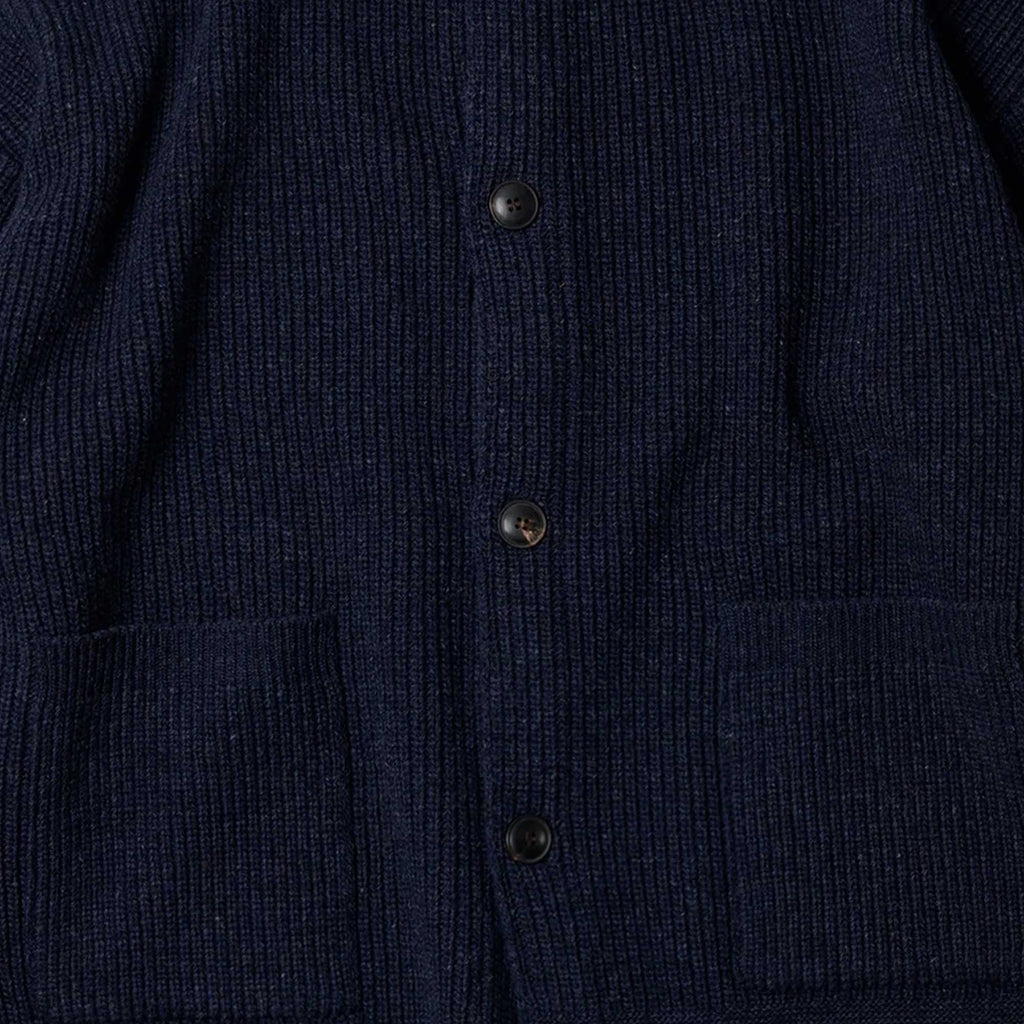 FrizmWORKS Heavy Wool Round Cardigan - Navy