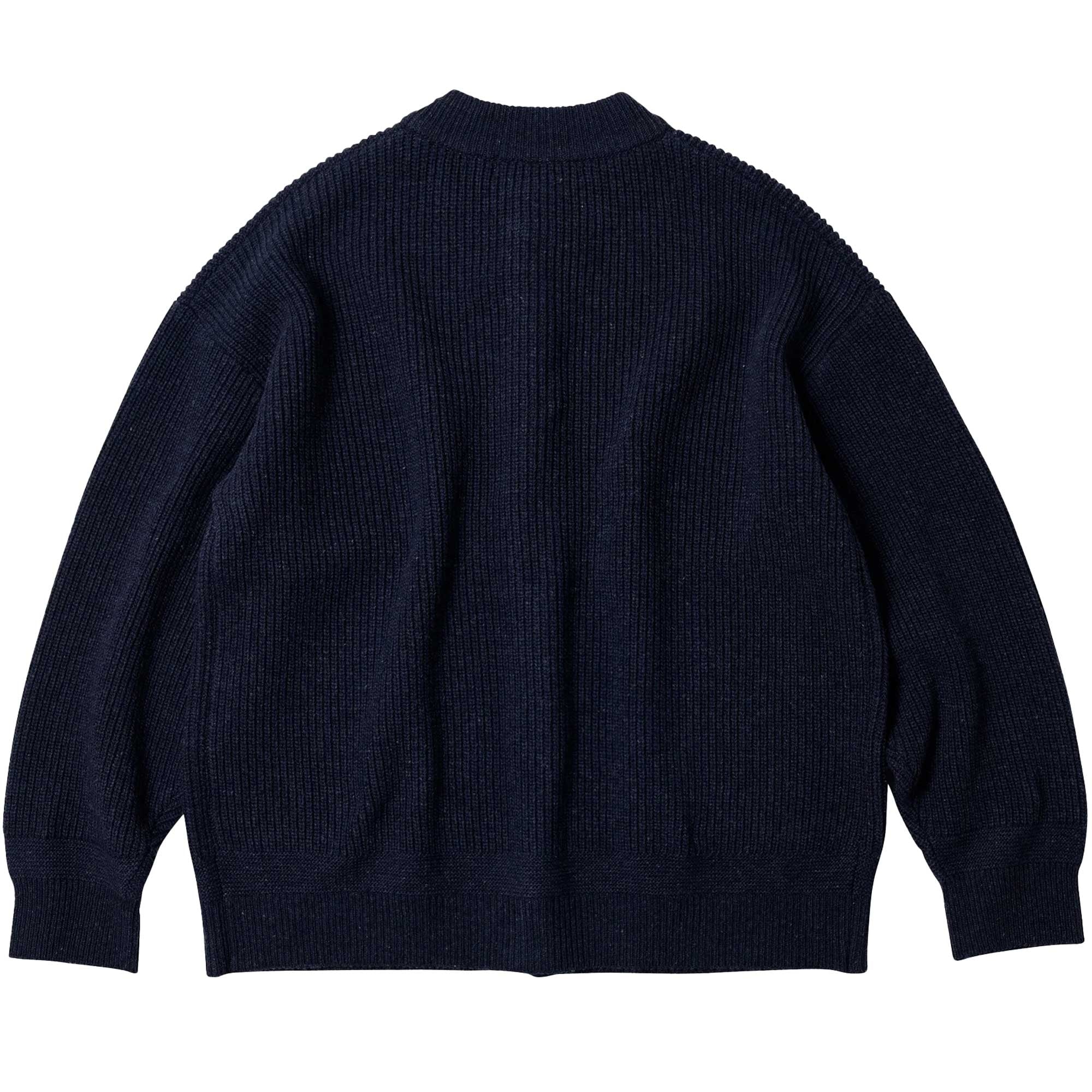 FrizmWORKS Heavy Wool Round Cardigan - Navy