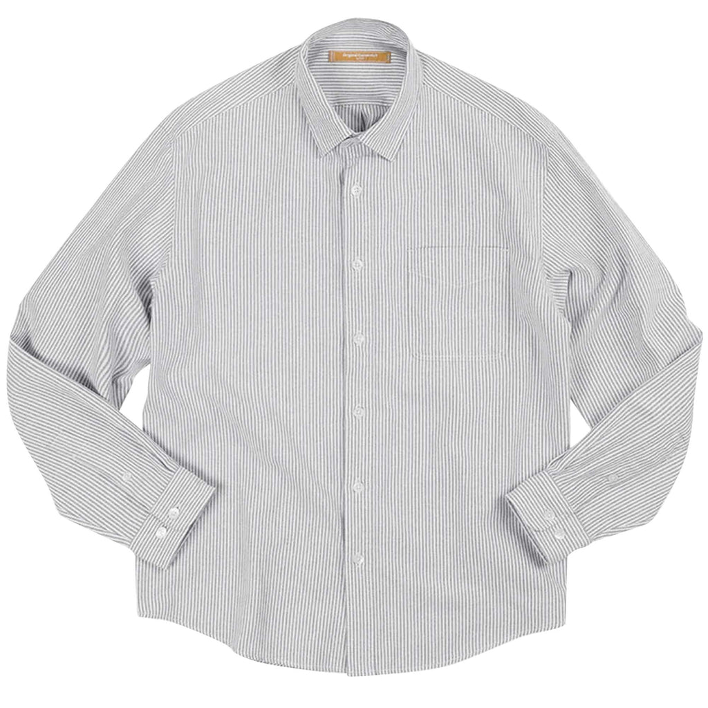OG Striped Oxford Oversized Shirt - Grey