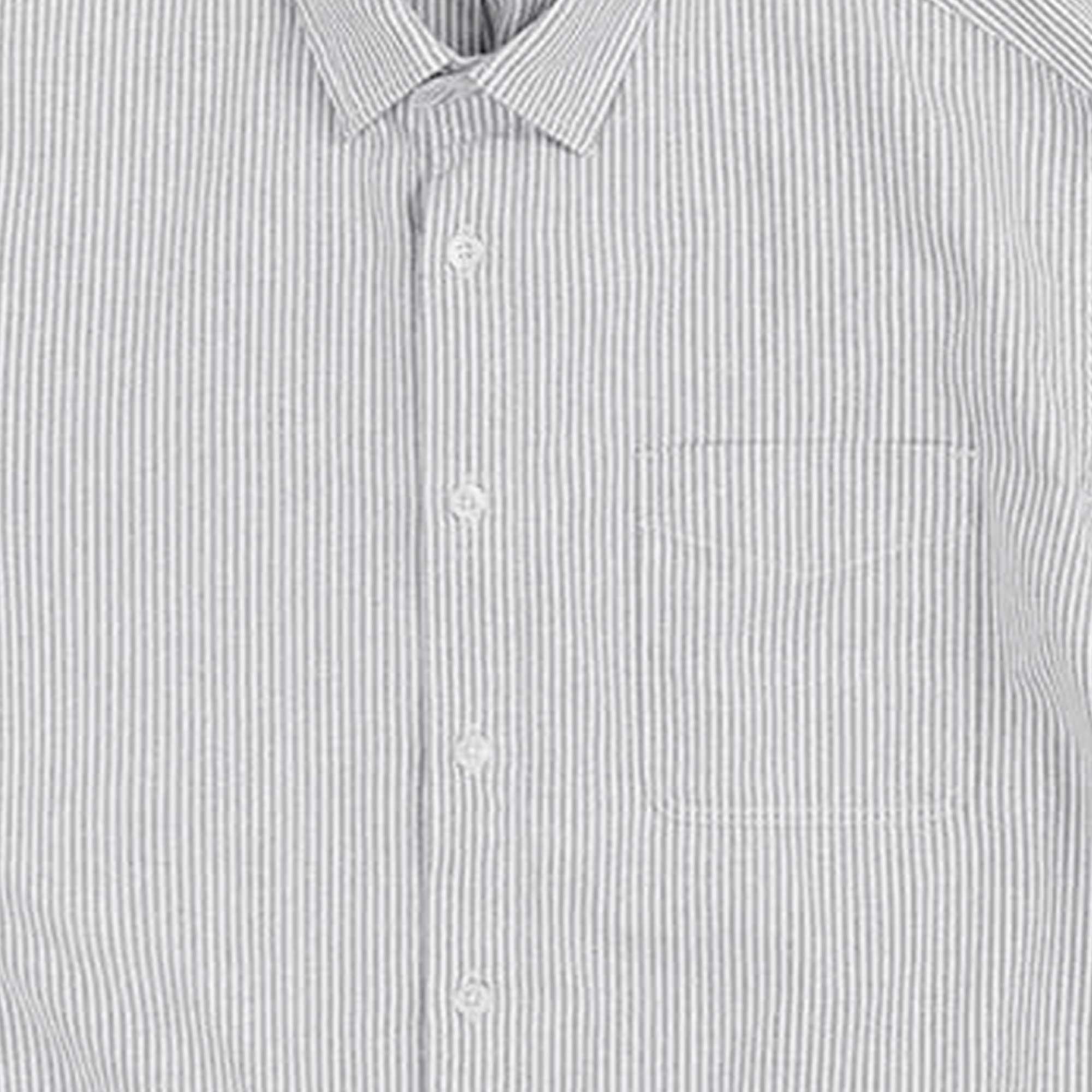 OG Striped Oxford Oversized Shirt - Grey