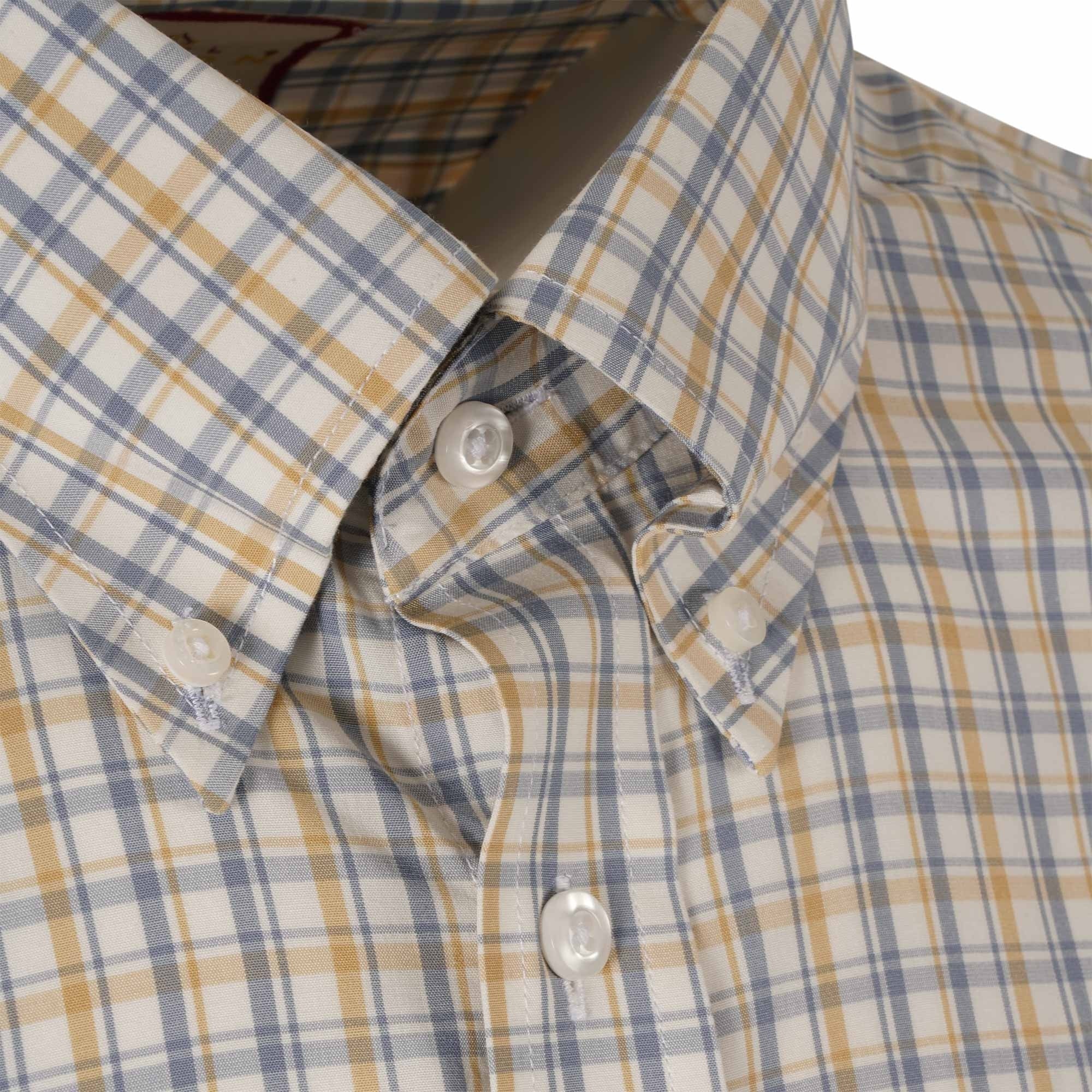 Real Hoxton Check Long Sleeves Shirt - White Powder