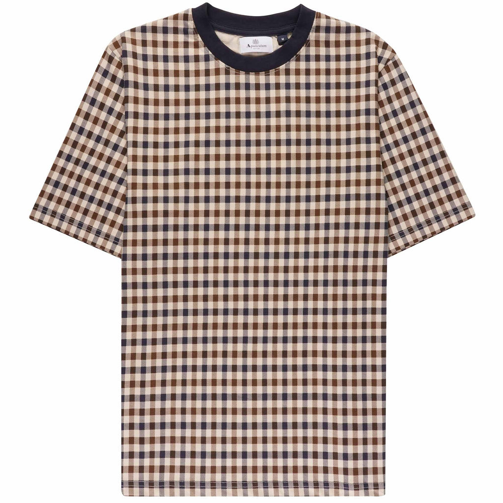 Aquascutum Active Club Check Short Sleeve T Shirt - House Check