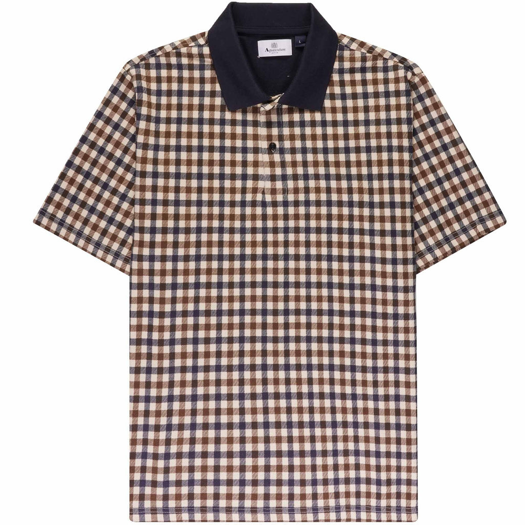 Aquascutum Active Club Check Short Sleeve Polo Shirt - House Check