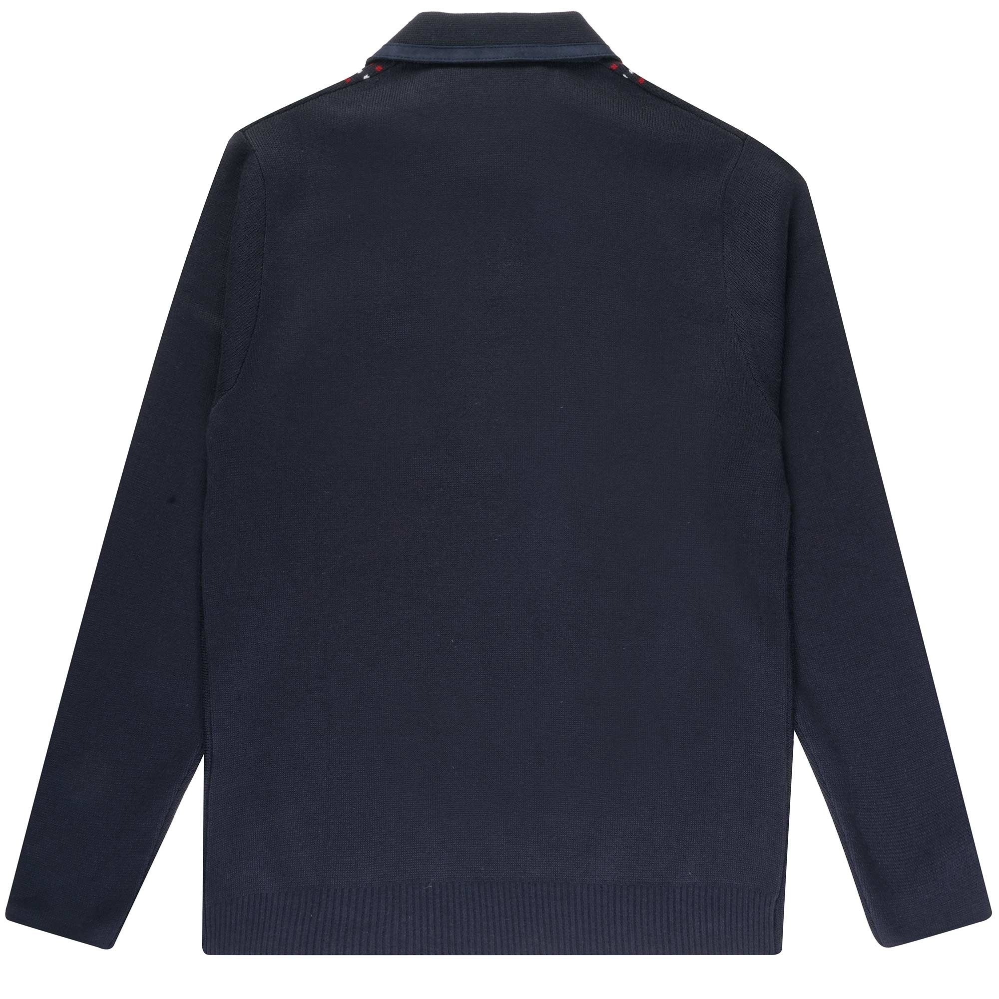 Gabicci Vintage Fleetwood Zip Knitted Polo Shirt - Navy