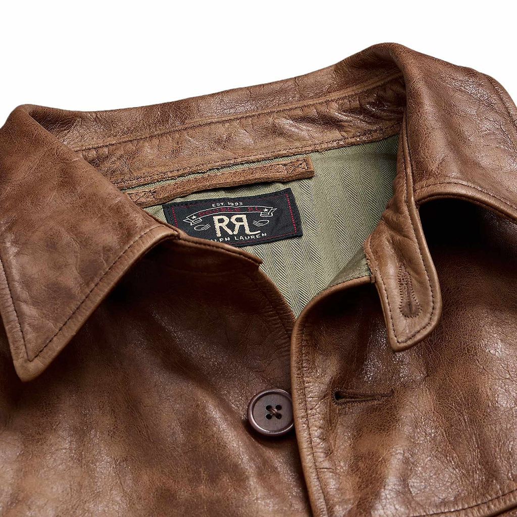RRL by Ralph Lauren Leather Car Coat - Desert Tan
