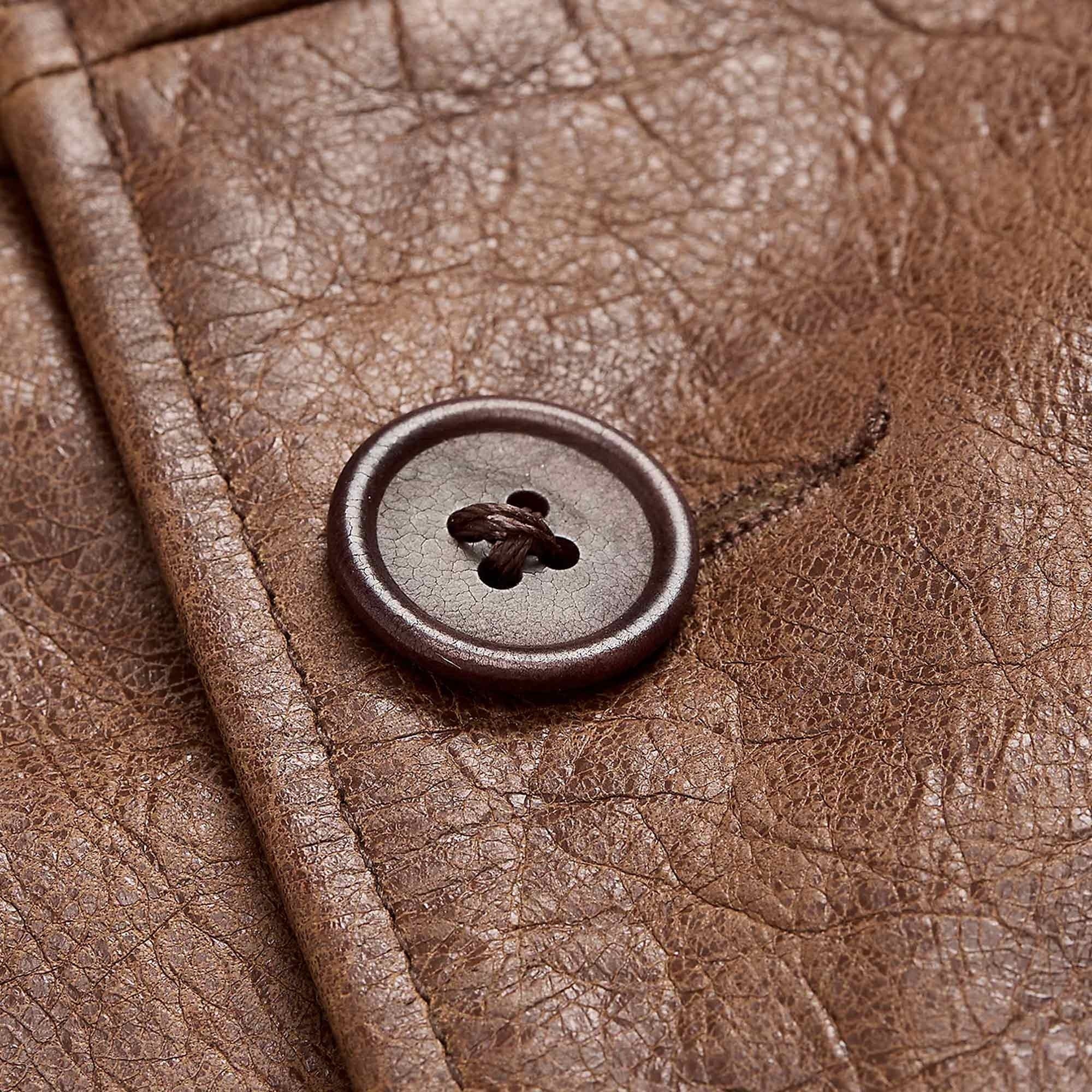 RRL by Ralph Lauren Leather Car Coat - Desert Tan