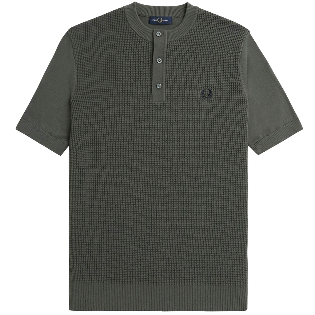 Fred Perry Waffle Stitch T-Shirt - Field Green