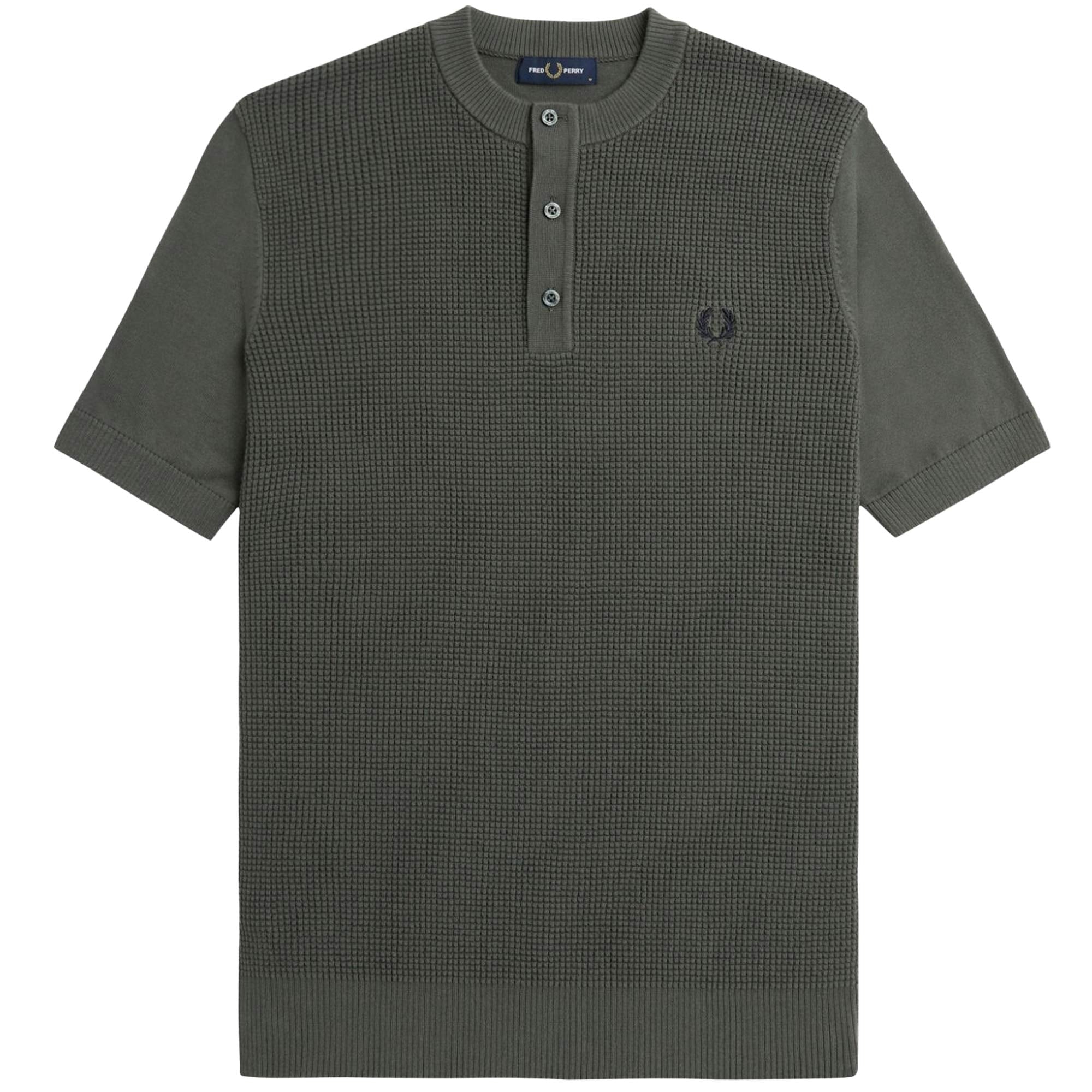 Fred Perry Waffle Stitch T-Shirt - Field Green