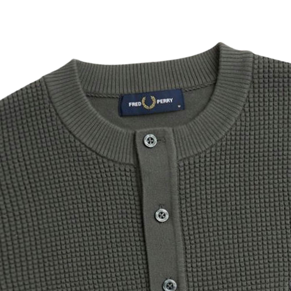 Fred Perry Waffle Stitch T-Shirt - Field Green