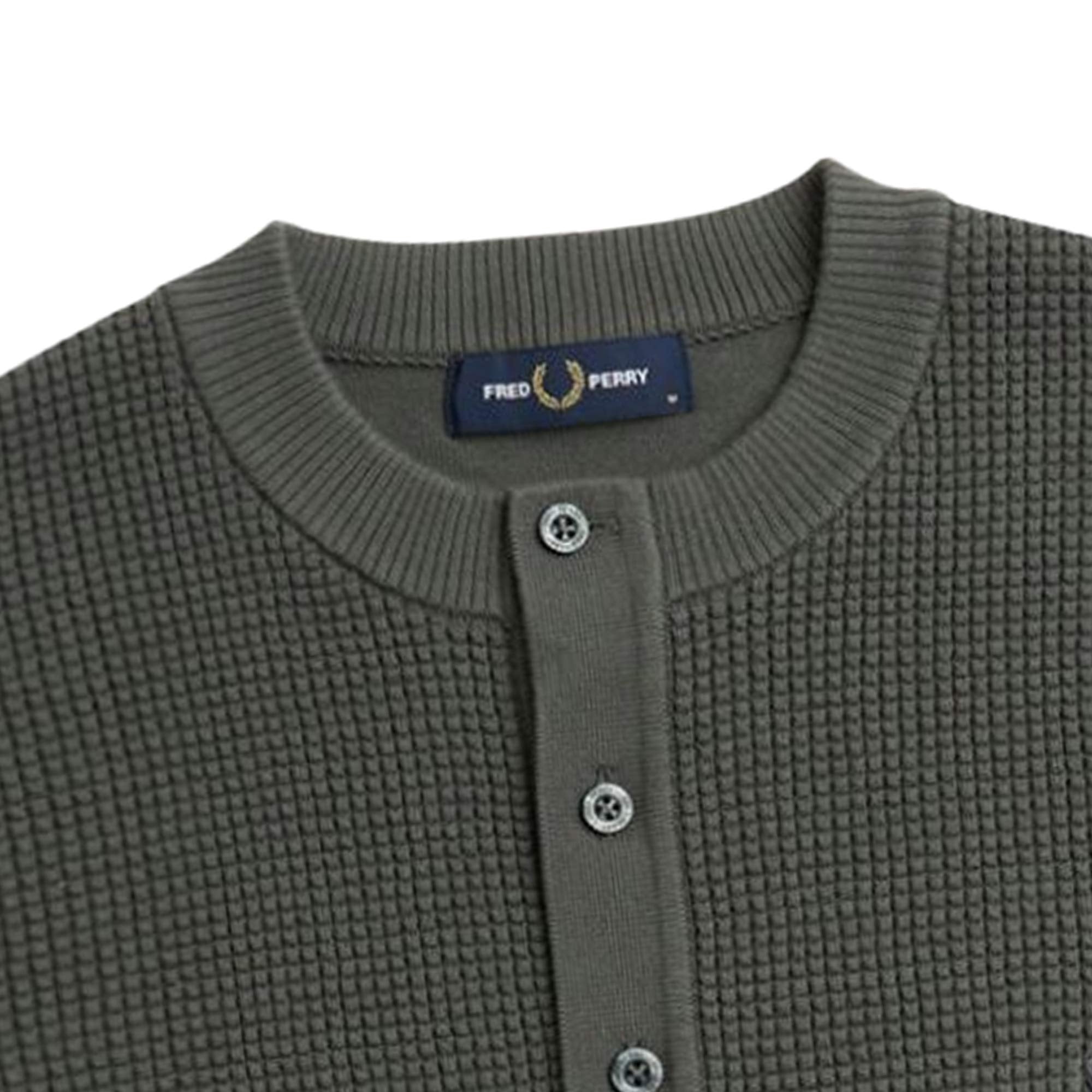 Fred Perry Waffle Stitch T-Shirt - Field Green