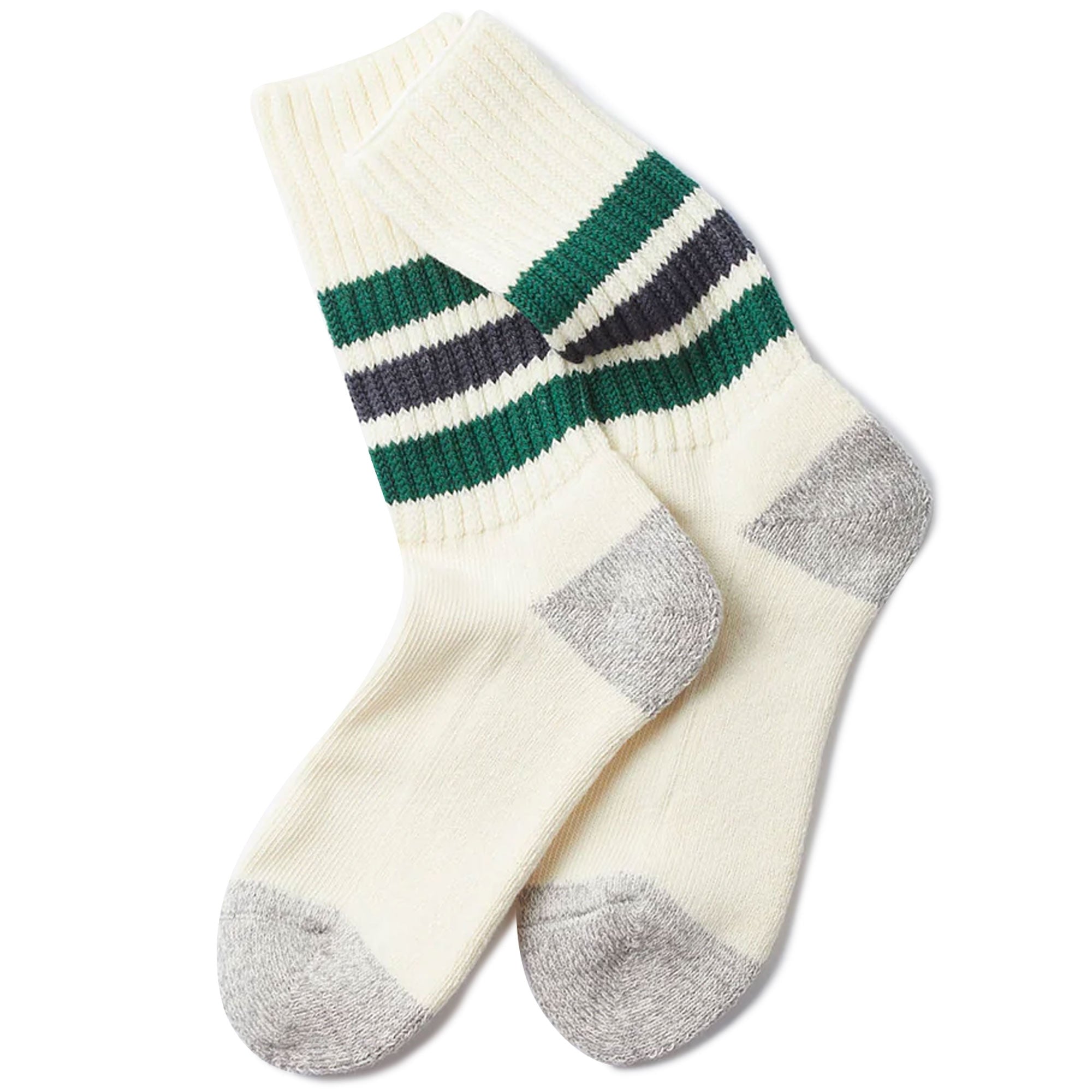 RoToTo Socks Coarse Ribbed Oldschool Crew Socks - Green