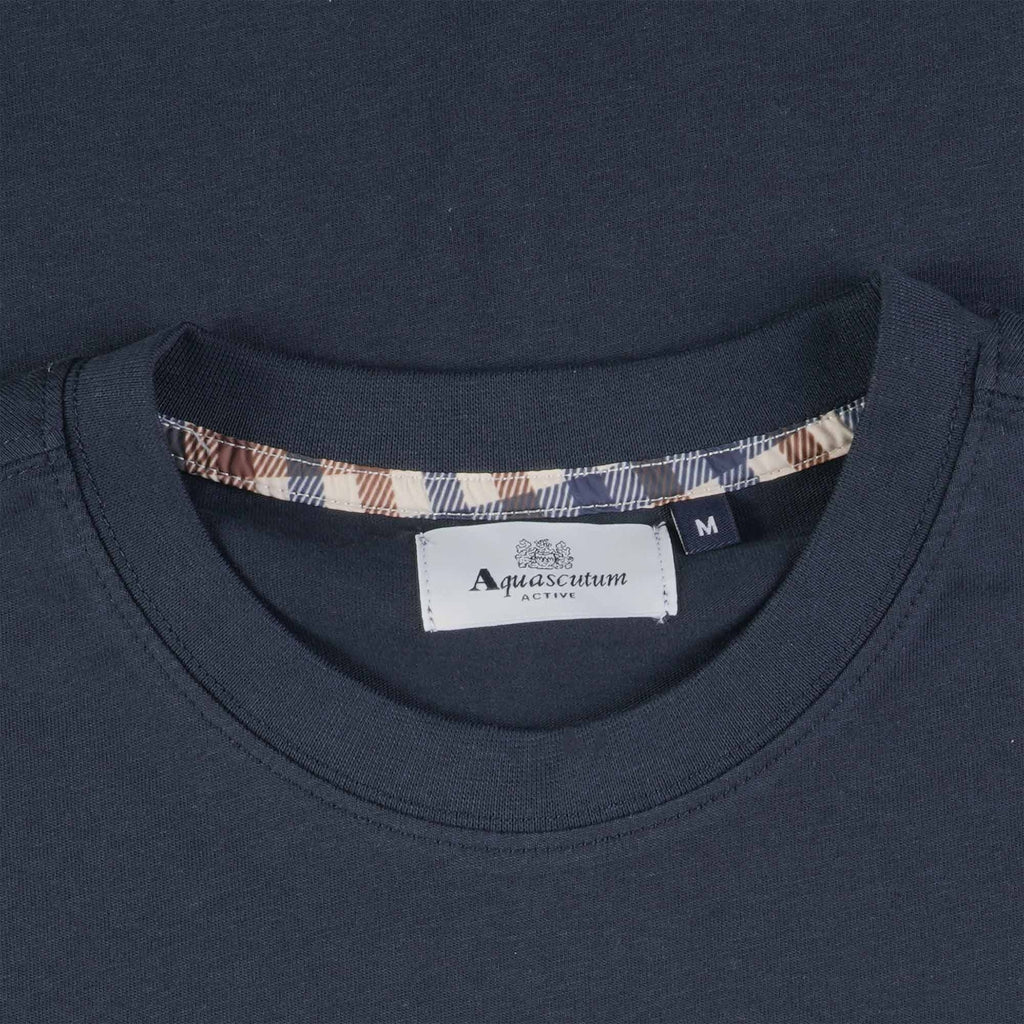 Aquascutum Active Club Check Pocket T-Shirt - Navy
