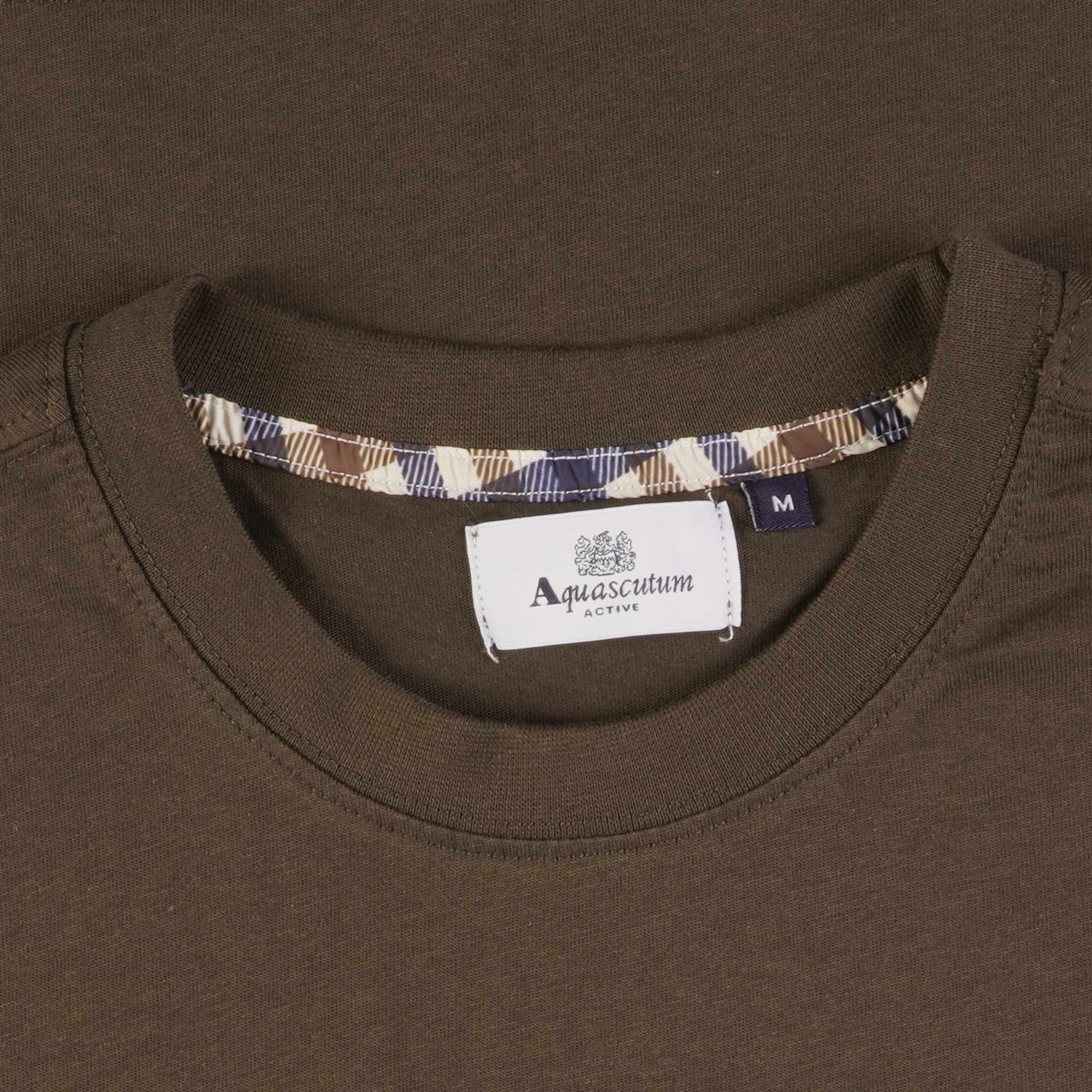 Aquascutum Active Club Check Pocket T-Shirt - Brown