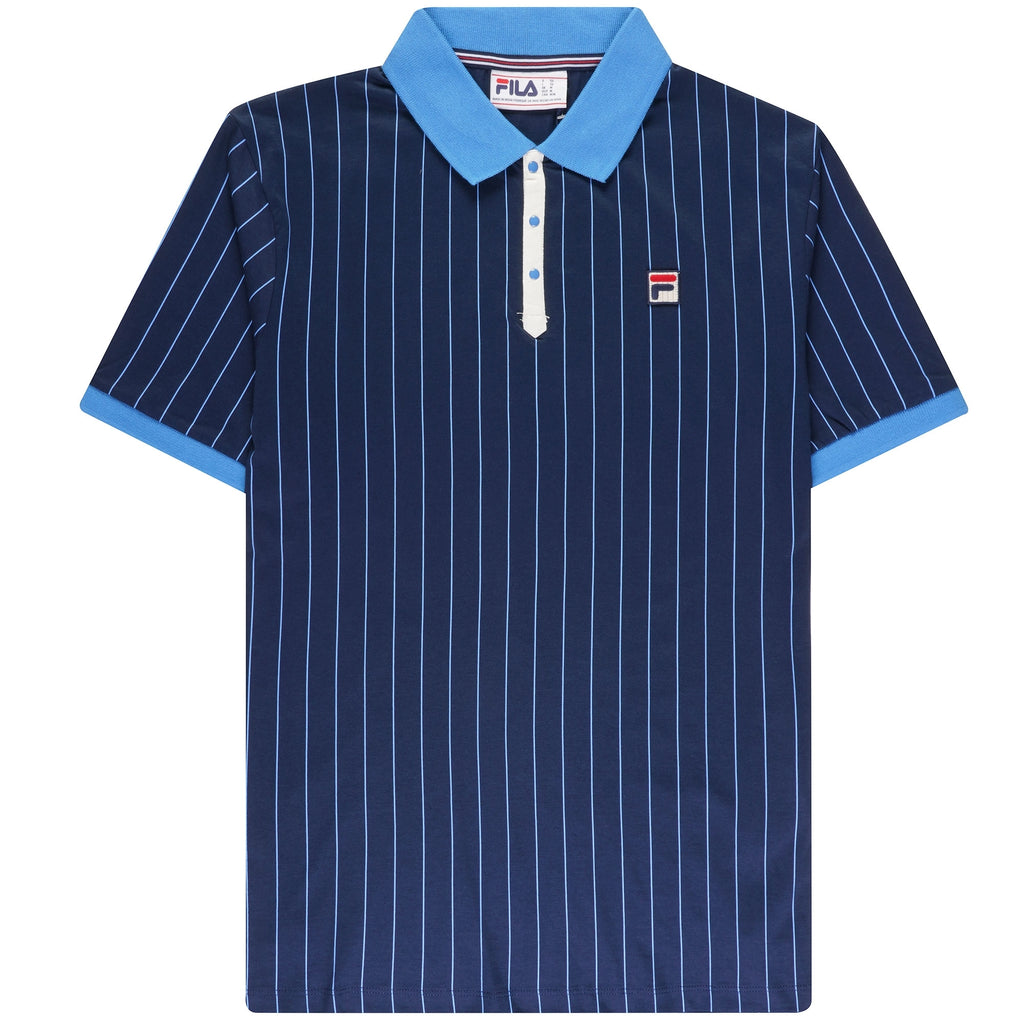 Fila Vintage BB1 Classic Vintage Striped Polo Shirt - Fila Navy