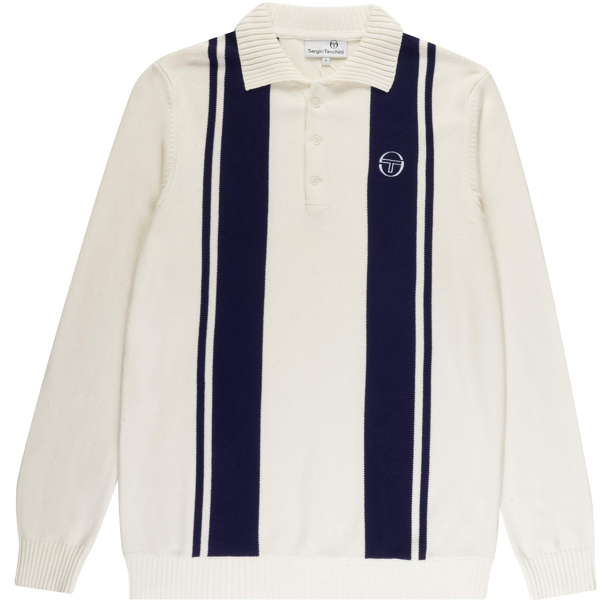 Sergio Tacchini Young Line Knit Long Sleeve Polo - Gardenia