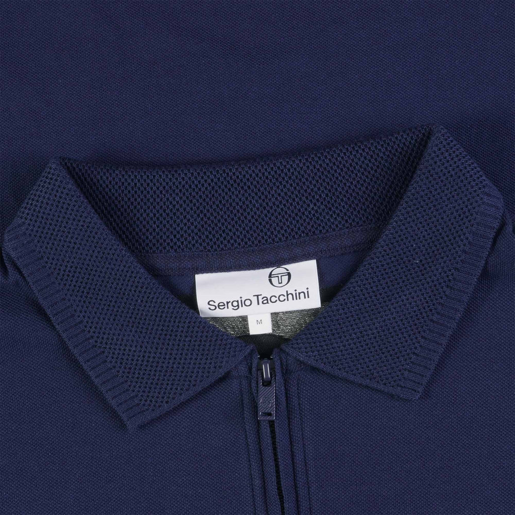 Sergio Tacchini Briggs Zip Neck Polo Shirt - Maritime Blue