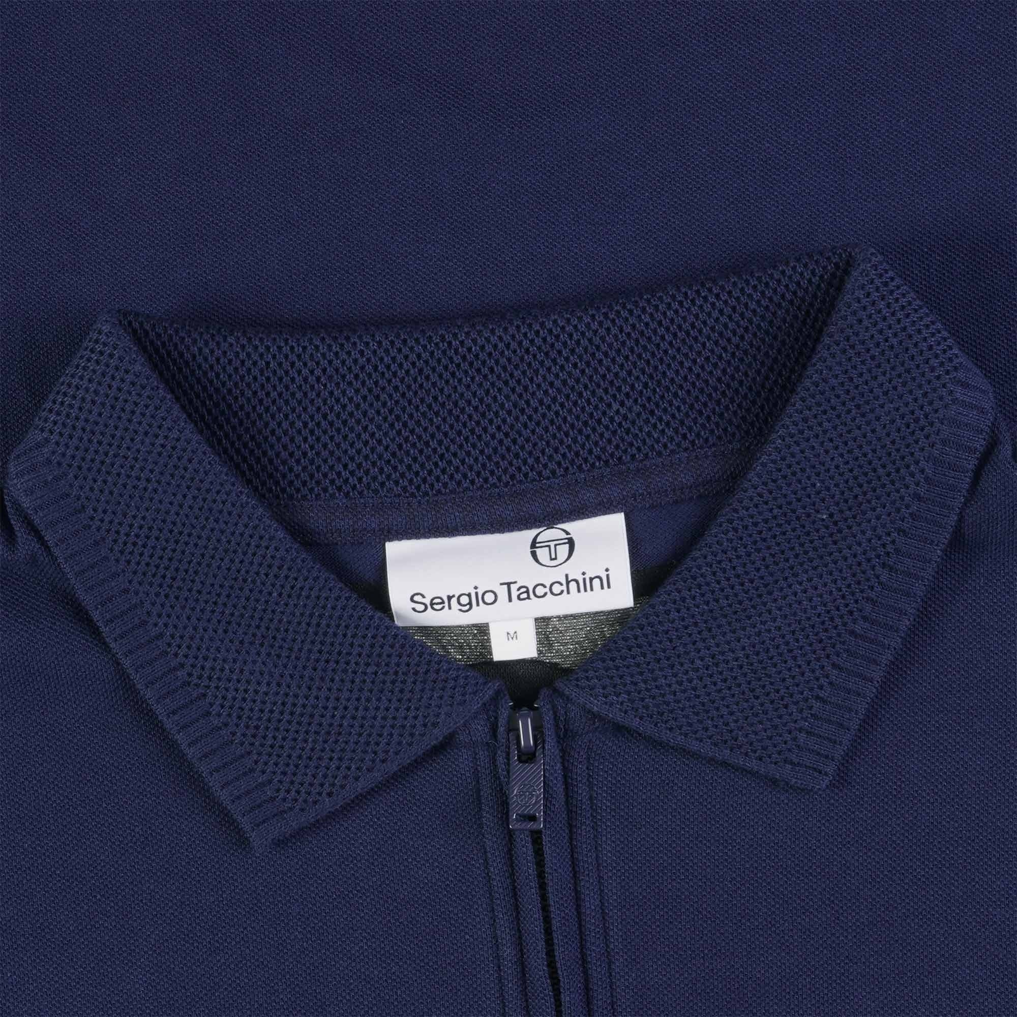 Sergio Tacchini Briggs Zip Neck Polo Shirt - Maritime Blue