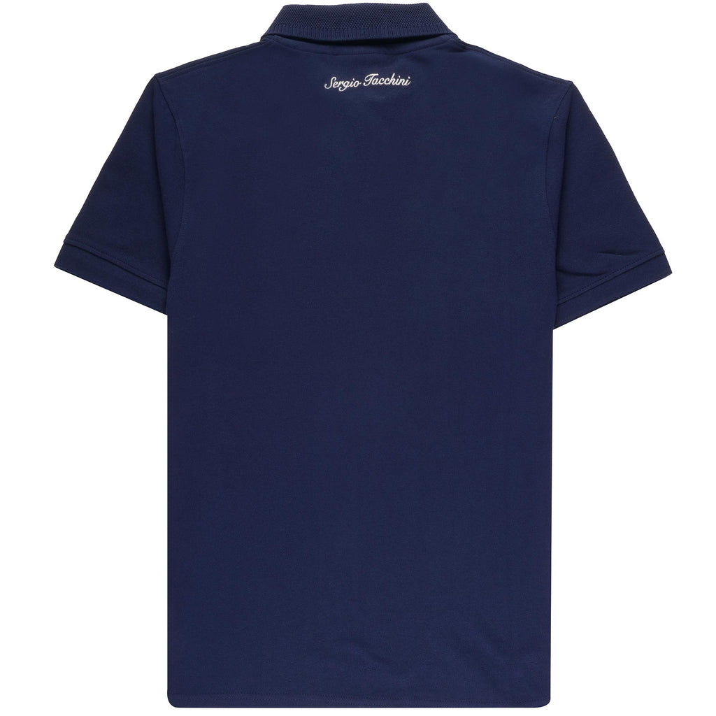Sergio Tacchini Briggs Zip Neck Polo Shirt - Maritime Blue